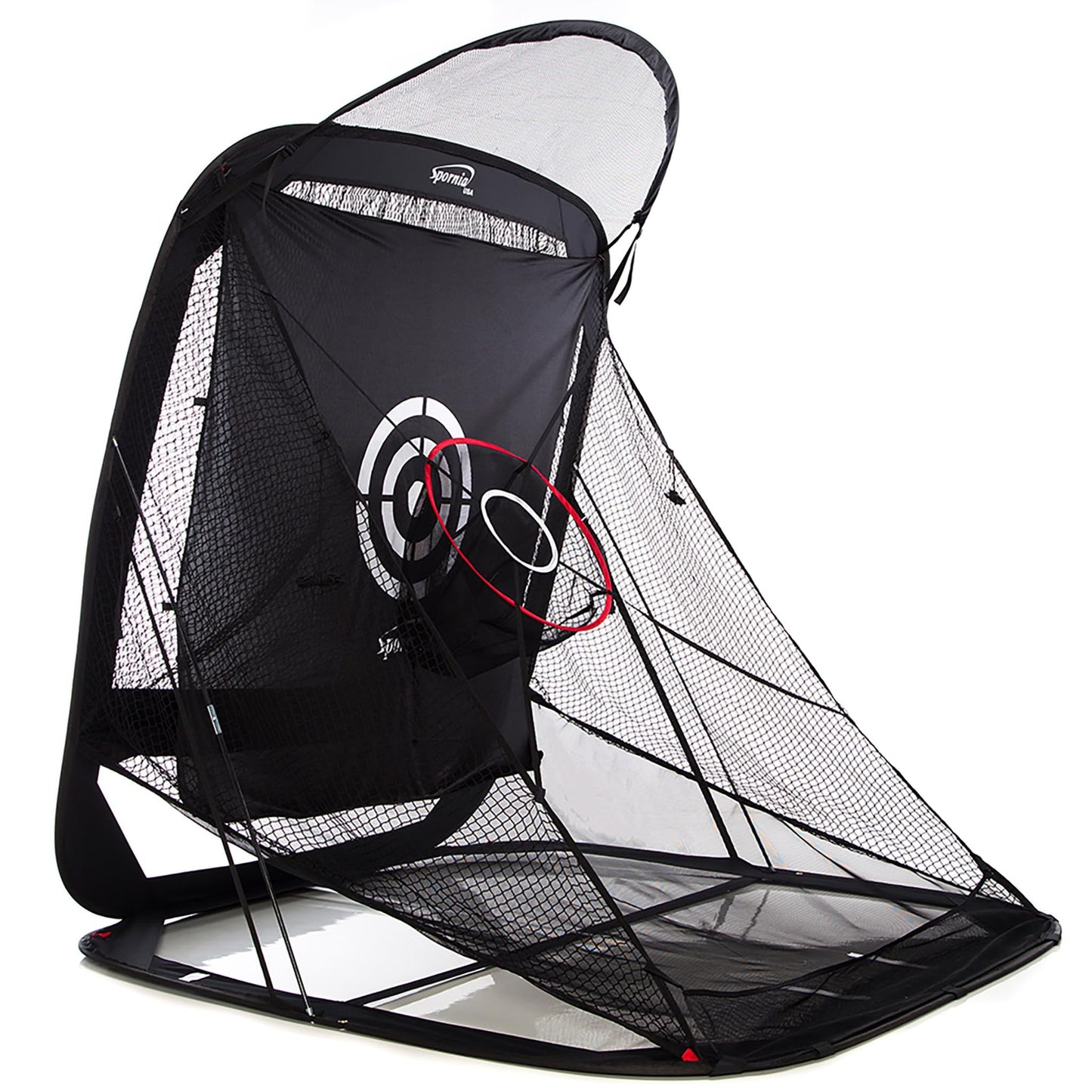 Spornia SPG-7 Golf Practice Net - Automatic Ball Return System W/Target Sheet, Two Side Barrier (with Roof)