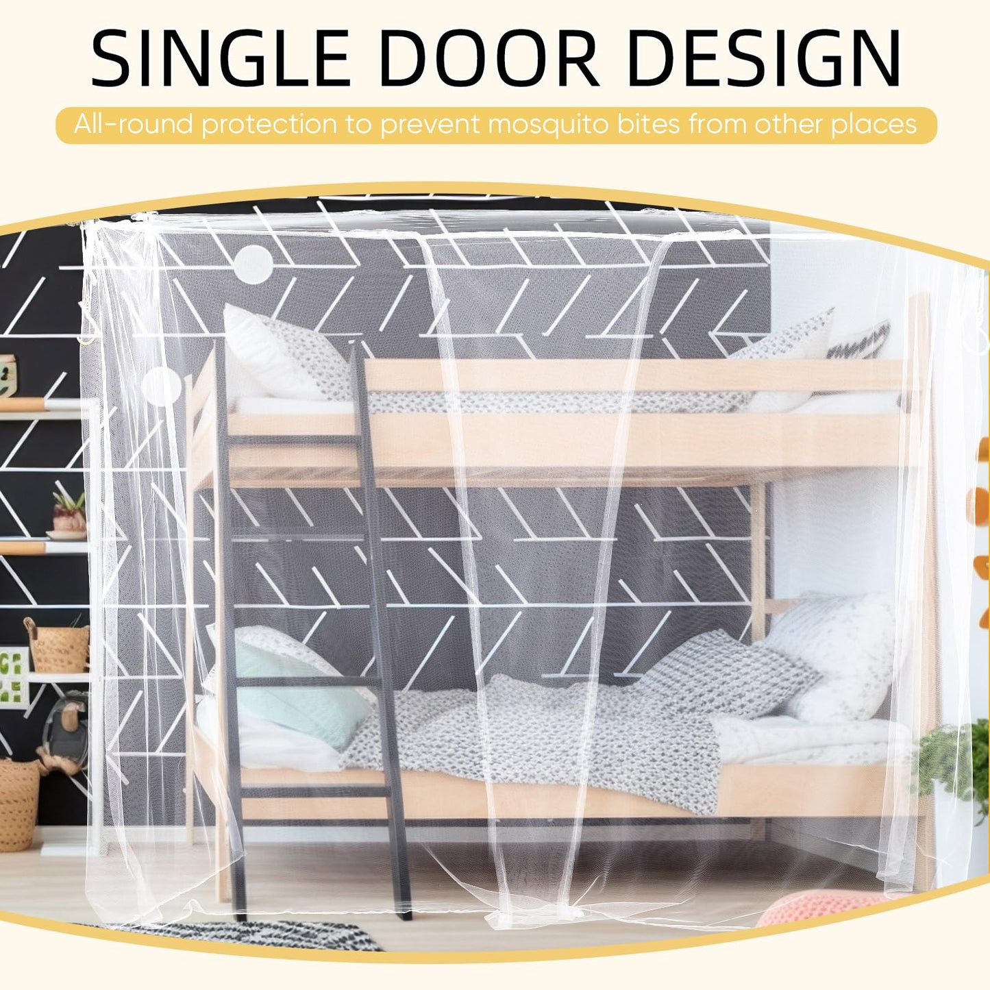 Mindsoft 4 Corners Mosquito Net for Mosquiteros para Camas Bed Canopies Netting Bed Drapes Rectangular Mosquito Mesh for Camping Home Outdoor Travel(White,L75 X W60 X H67 Inch,1 Opening)