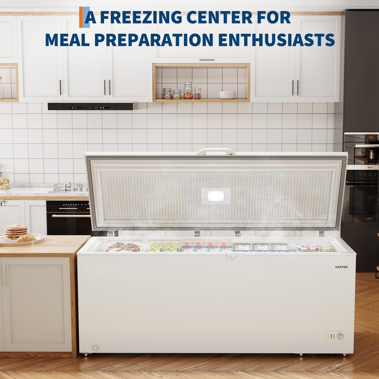 21 Cu. Ft. Convertible Refrigerator/Chest Freezer, Commercial Chest Freezer with 2 Baskets Top Opening, Easy Defrost Drain, for Home, Apartment, Basement, Garage, White
