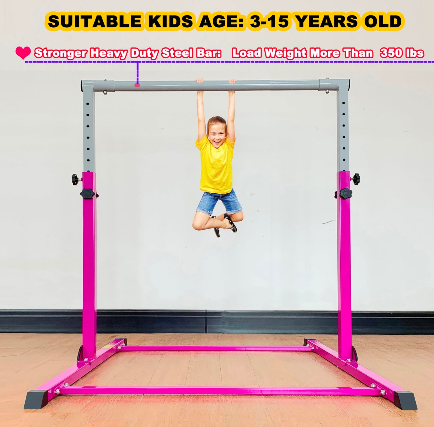 MARFULA Gymnastic Bar for Kids Gymnastic Kip Bar Horizontal Bar Purple Bar Gymnastic Training Equipment for Kids 3-15 Years Home and Club Use