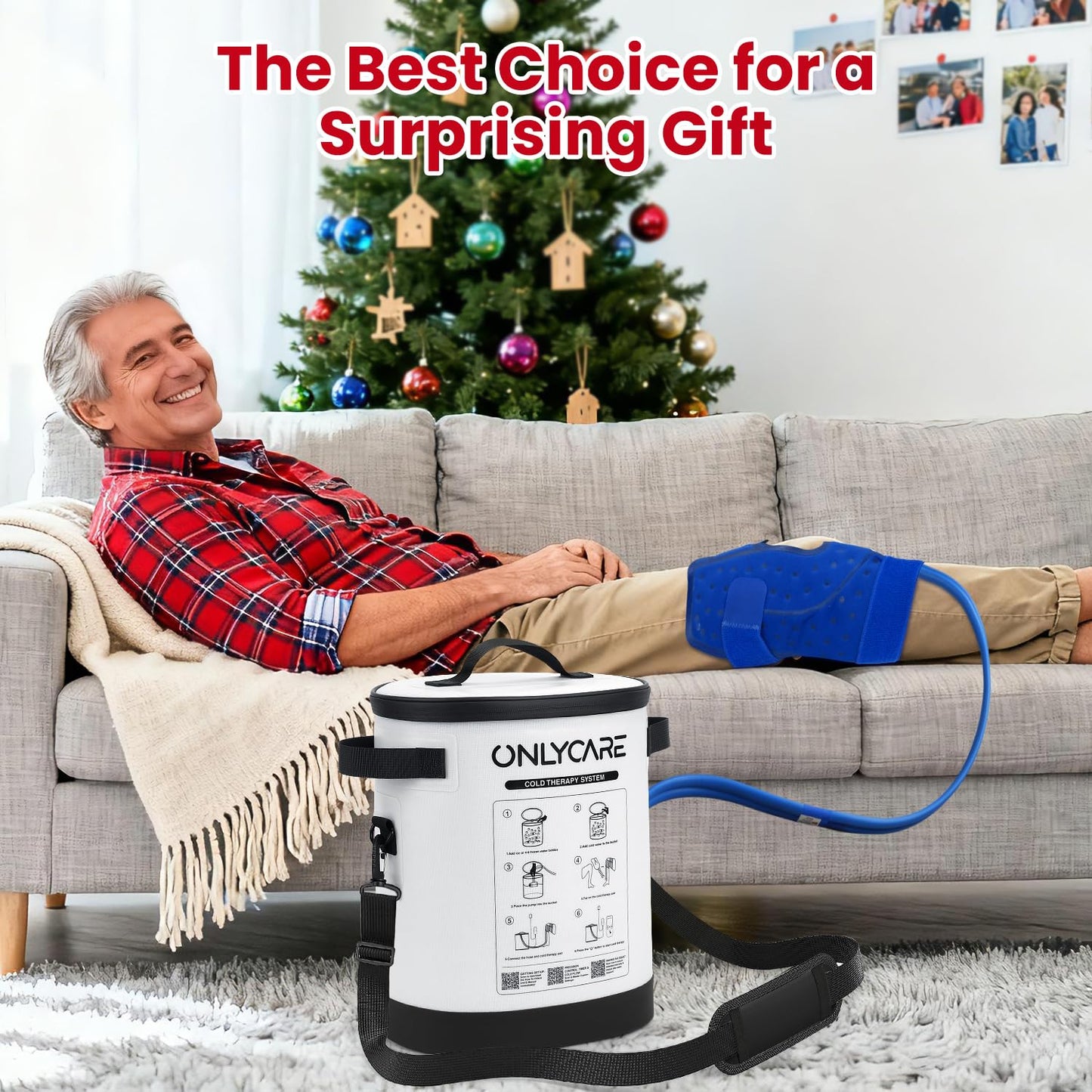 Cold Therapy Machine, Program Timer Ice Machine for Knee After Surgery, Portable Ice Therapy Machine with Quiet Pump, Large Cold Pad for Ankle, Arm Joints, Sports Injuries, Cryotherapy Pain Relief