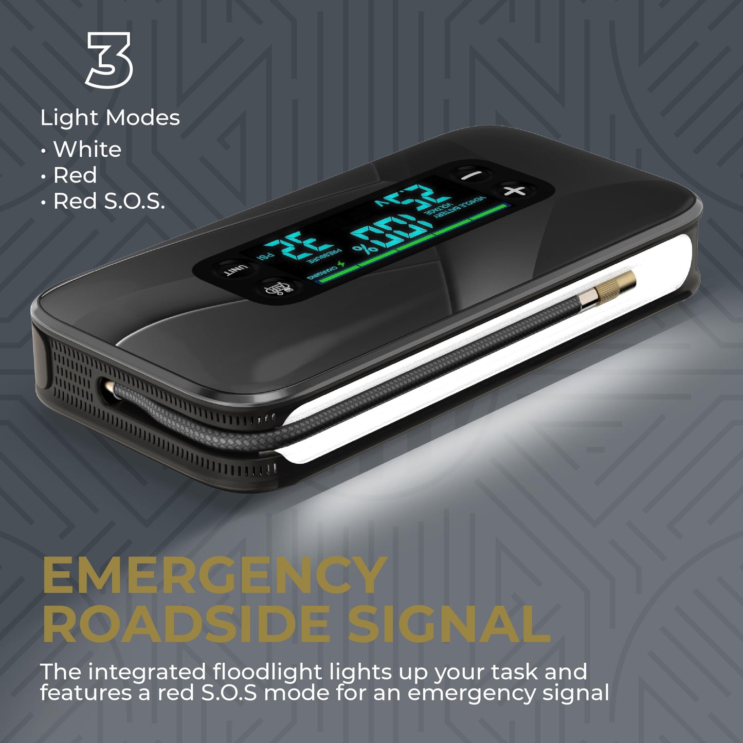 HALO Bolt Ultimate 3 Portable Car Battery Jump Starter | 130 PSI Air Compressor, 55.5Wh USB Power Bank, Large Display, Emergency Floodlight & Charger, Jumps Cars SUVs & Trucks, Inflates Tires — Cobalt