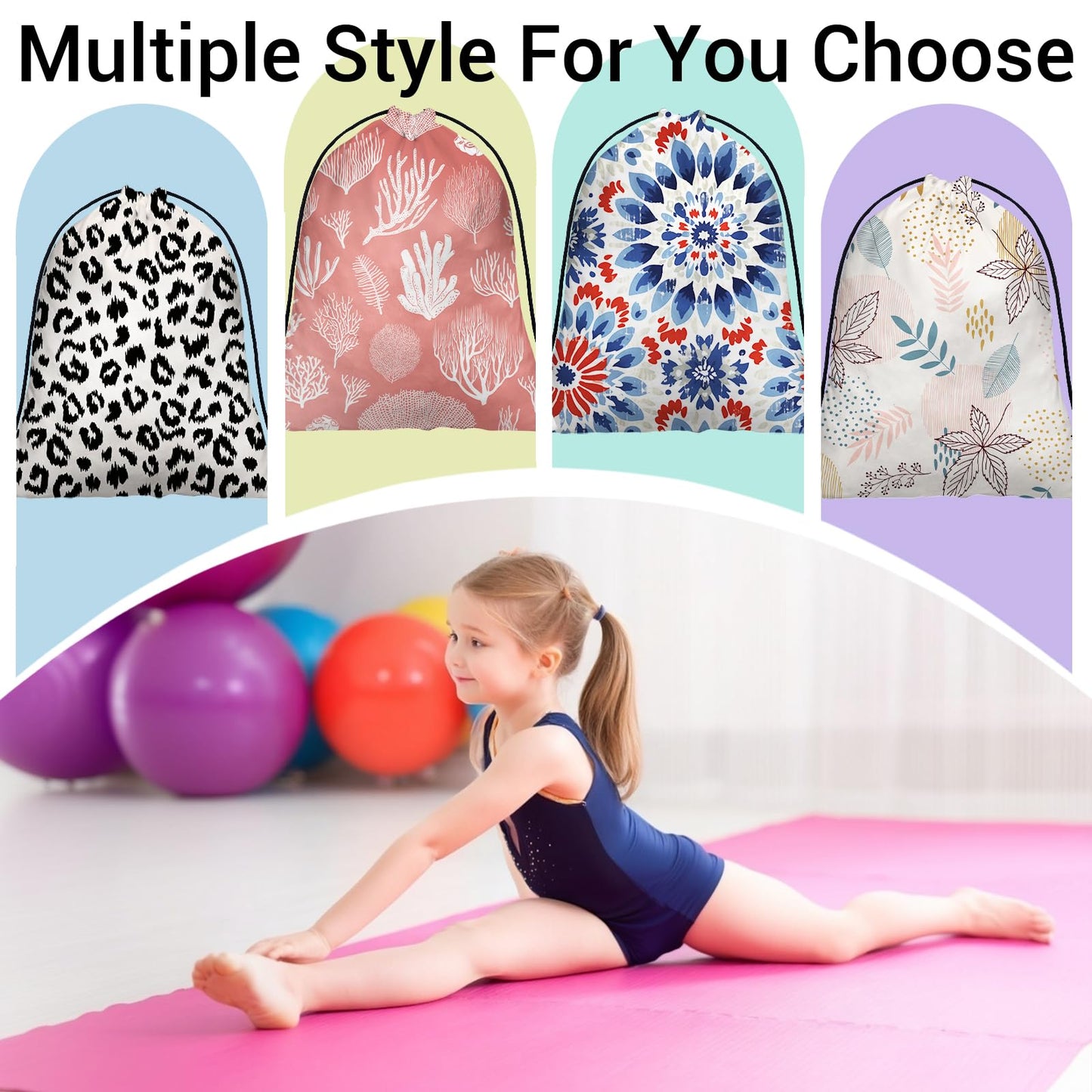 GAIIIIYOU Gym Grip Bag Coastal Coral Lightweight Ocean Print Small Grip Bags for Fitness