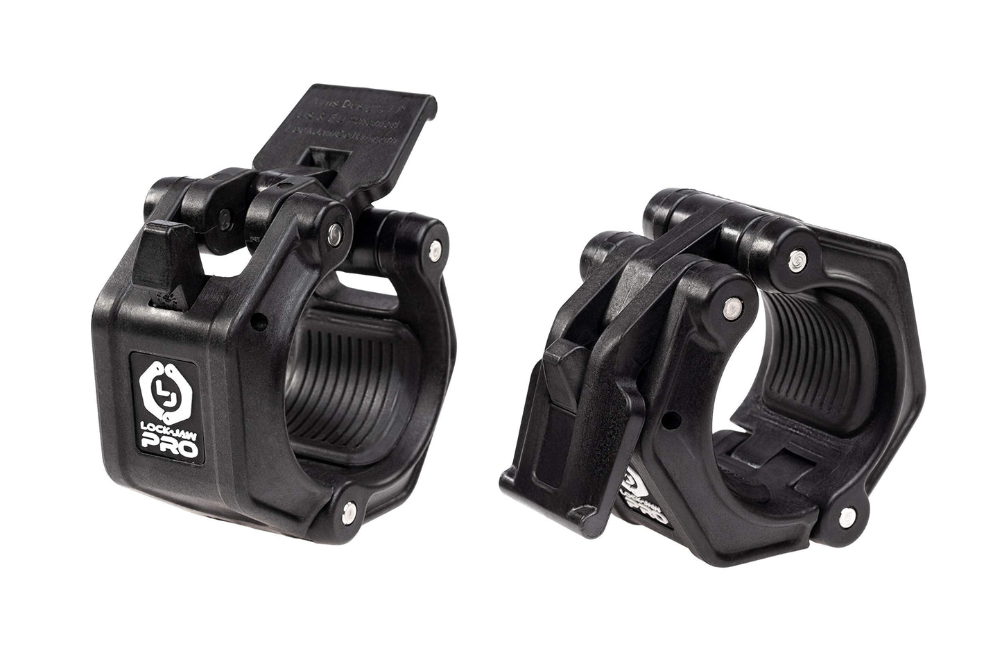 Lock-Jaw PRO 2 Barbell Collars Olympic Barbell Clamps 2 Pcs – Heavy Duty Bar Clamps for 2” & 50mm Olympic Bars – Secure Weight Bar Clamps for Strength Training & Home Gym Accessories – All Black