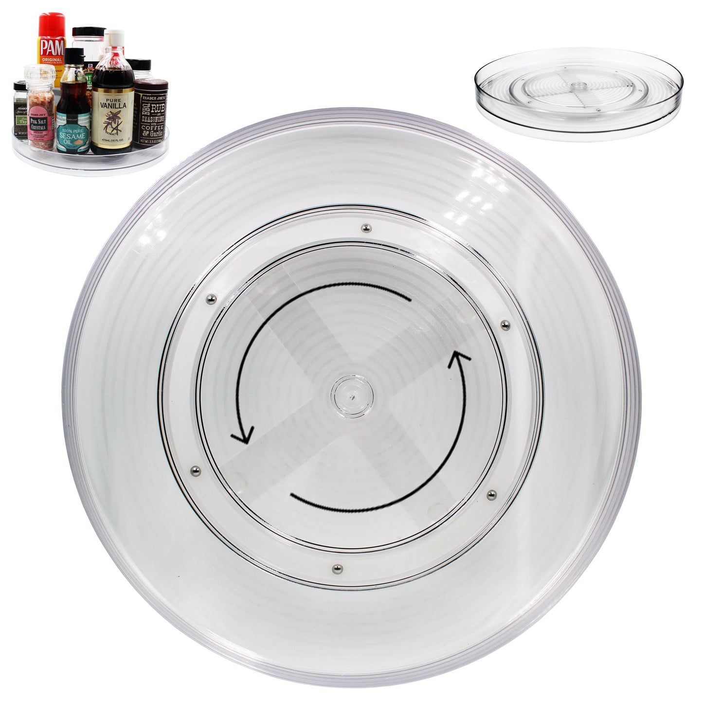 Lazy Susan Turnable Organizer for Cabinet – 11.5 Inches Clear – Heavy Duty Plastic – Multifunctional and Practical Design – Ideal for Kitchen, Under Sink, Bathroom (1 Pack)