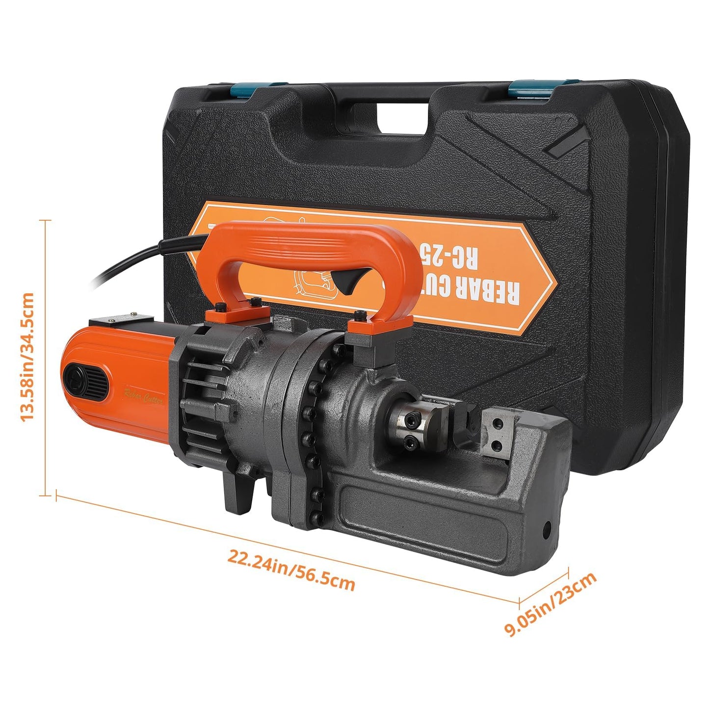 GarveeTech Electric Hydraulic Rebar Cutter, 1700W 110V, Cutting up to 1 in #8 4-25 mm Rebar, Steel, with Blades, Cutting Speed 5 S, Concrete Construction Tools Heavy Duty (1700W RC-25)