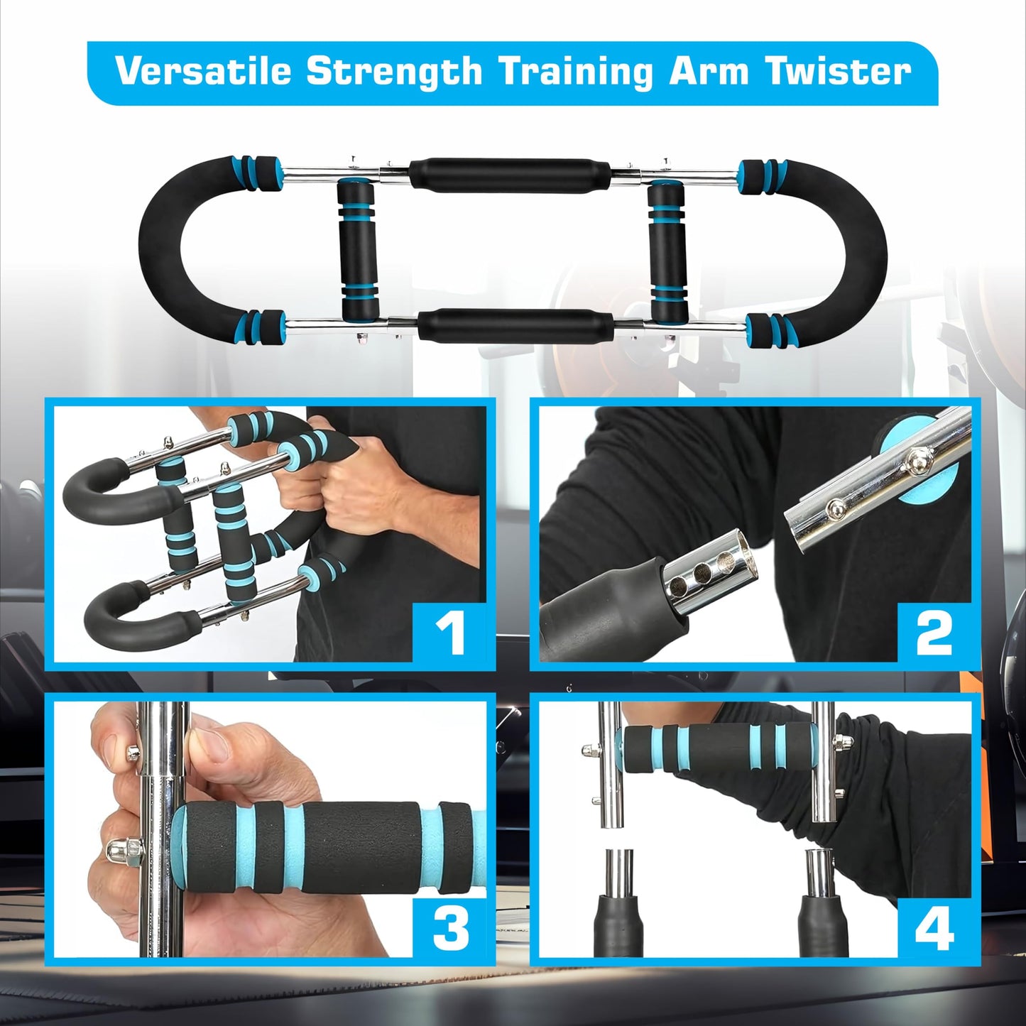 IRONFLEXON Twister Arm Trainer – Adjustable Chest Expander & Upper Body Workout Bar for Men & Women – Heavy Duty Strength Training Tool for Home Fitness, Muscle Toning & Endurance