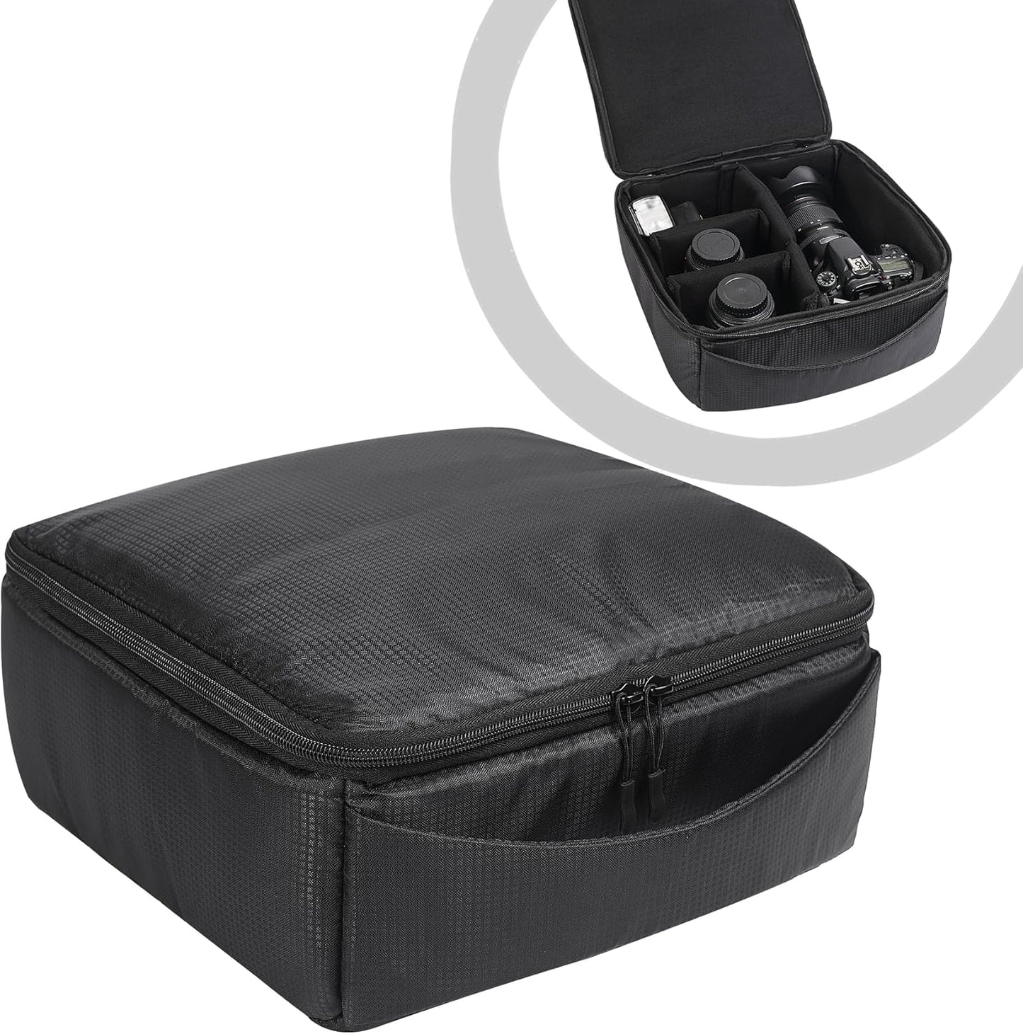 AYVANBER Water Resistant Camera Insert Bag DSLR SLR Camera Case Upgraded Version and Lens Storage Carrying Case (Black)