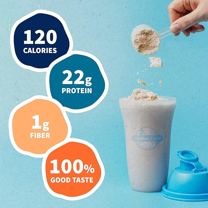 Garden of Life Organic Vegan Protein Powder, Plant Based & BCAAs, Organic Protein Powder with Probiotics & Enzymes, Non-GMO, Gluten-Free Lactose Free 1.2 LB