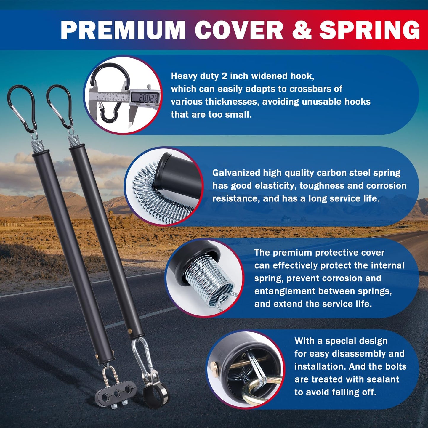 CheeMuii 12 FT Semi Truck Air Lines Kit with 2 PCS 16" Single Tender Spring Kit Gladhands with Gladhand Holder and Handles 3IN1 Red & Blue Air Hoses ABS Electric Power Line Kit for Truck Trailer