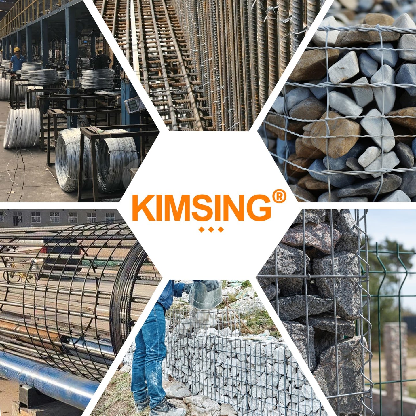 KIMSING - 11 Gauge 304 Stainless Steel Hog Ring Staples, 1-3/4" (45mm) Crown, 1600 Pcs/Box, Fasteners for C50, Heavy Duty Wire Fencing, Gabion