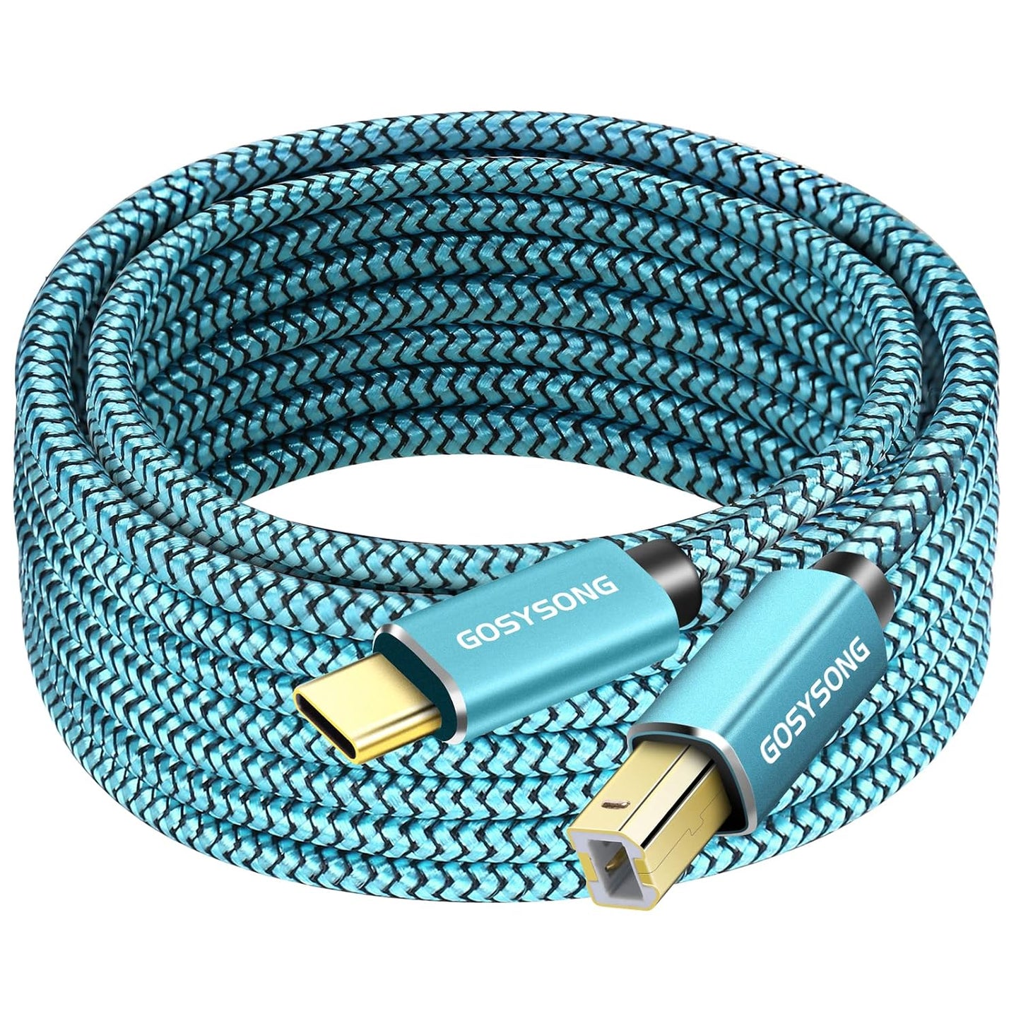 10ft USB C to USB B Printer Cable - High Speed Compatible with Printer, Scanner, Fax Machine, Midi Keyboard