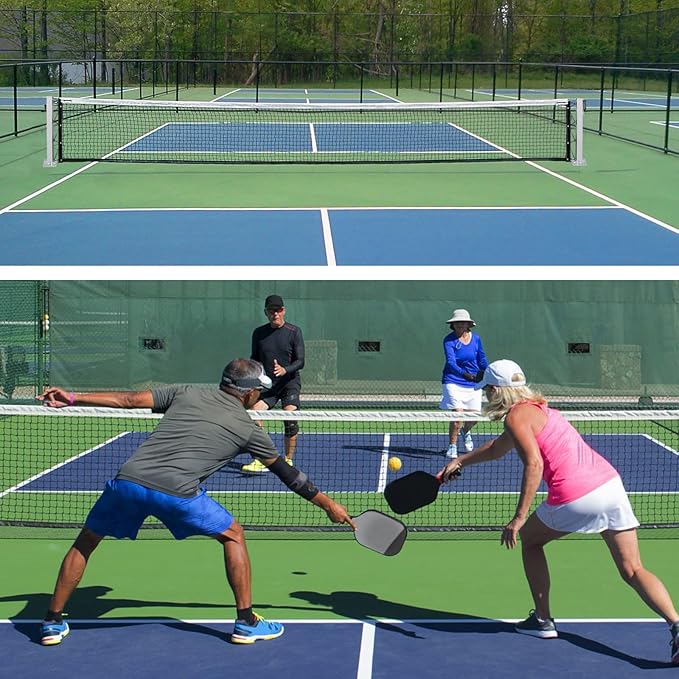 Pro Pickleball Net Portable with Wheels – 22ft Heavy Duty Pickleball Net System with Sturdy Aluminum Frame for Outdoor & Indoor – Nylon Net & Carrying Bag for Pickleball, Tennis, Badminton