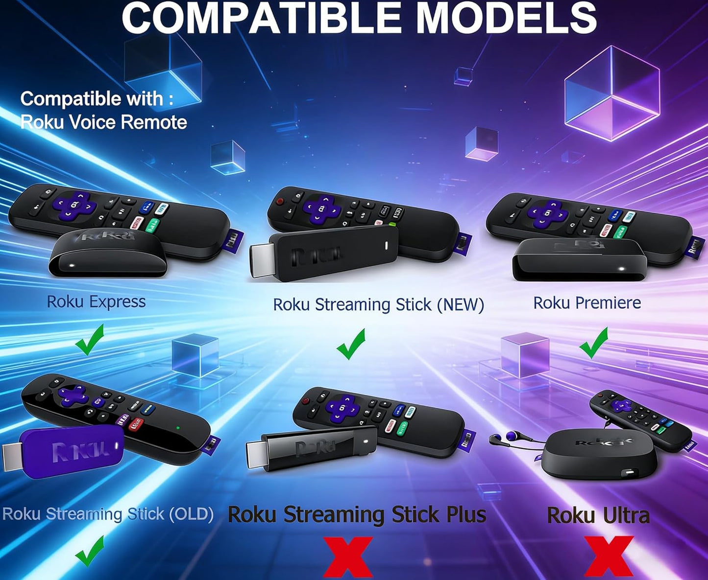 10 5V FT Micro USB Power Cord Replacement for Roku Streaming Stick/Express Plus/Premier Remote, Charger Adapter