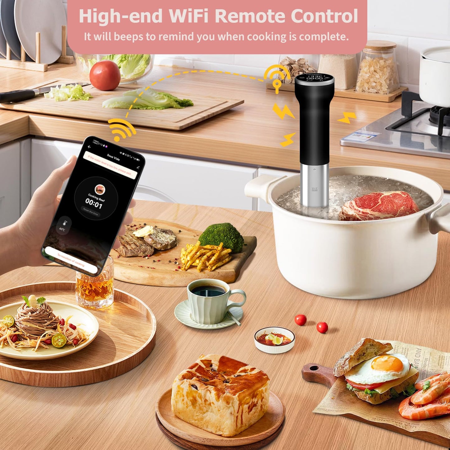 Sous Vide Cooker WiFi Kit & Deep Fryer with Oil Filtration