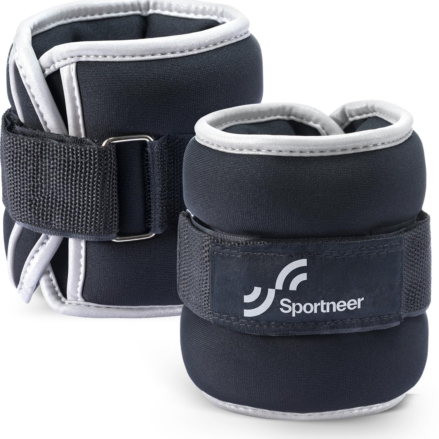 Sportneer Ankle & Wrist Weights with Reflective Straps for Women, Men & Kids – 1/2/3/4/5/10 lb Weighted Weights for Strength Training, Walking, Running, Pilates, Physical Therapy, Leg & Arm Workouts