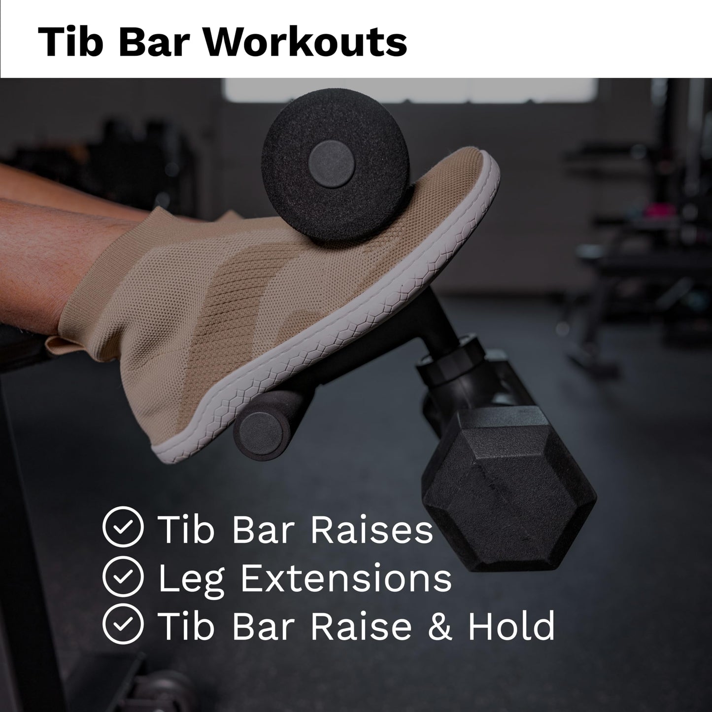 Jayflex Tib Bar Machine with Patented Dumbbell Clamp – Tibialis Trainer for Tib Raises, Knees Over Toes Equipment, Calf & Lower Leg Exercise Machine