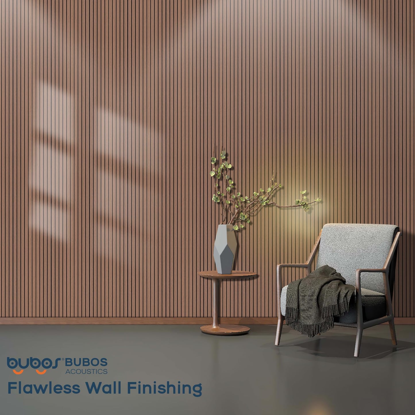 BUBOS 4 Pack Large Acoustic Panels,47.2"x23.6"Acoustic Wall Panel, Self-Adhesive Sound Proof Panel for Walls,Decorative Soundproof Panels for Recording Studio&Office (Walnut)