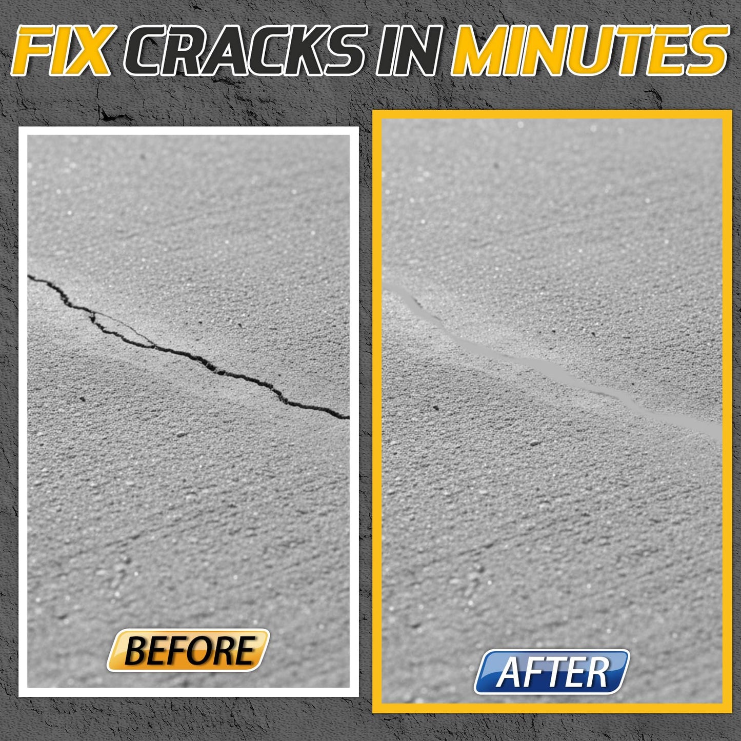 Concrete Crack Filler 3LB Gray - Heavy Duty Dry Granular Mortar Repair Kit for Driveways, Walkways & Patios - DIY Concrete Hole Filler with Quartz Sand, Includes Scraper, Brush & Gloves