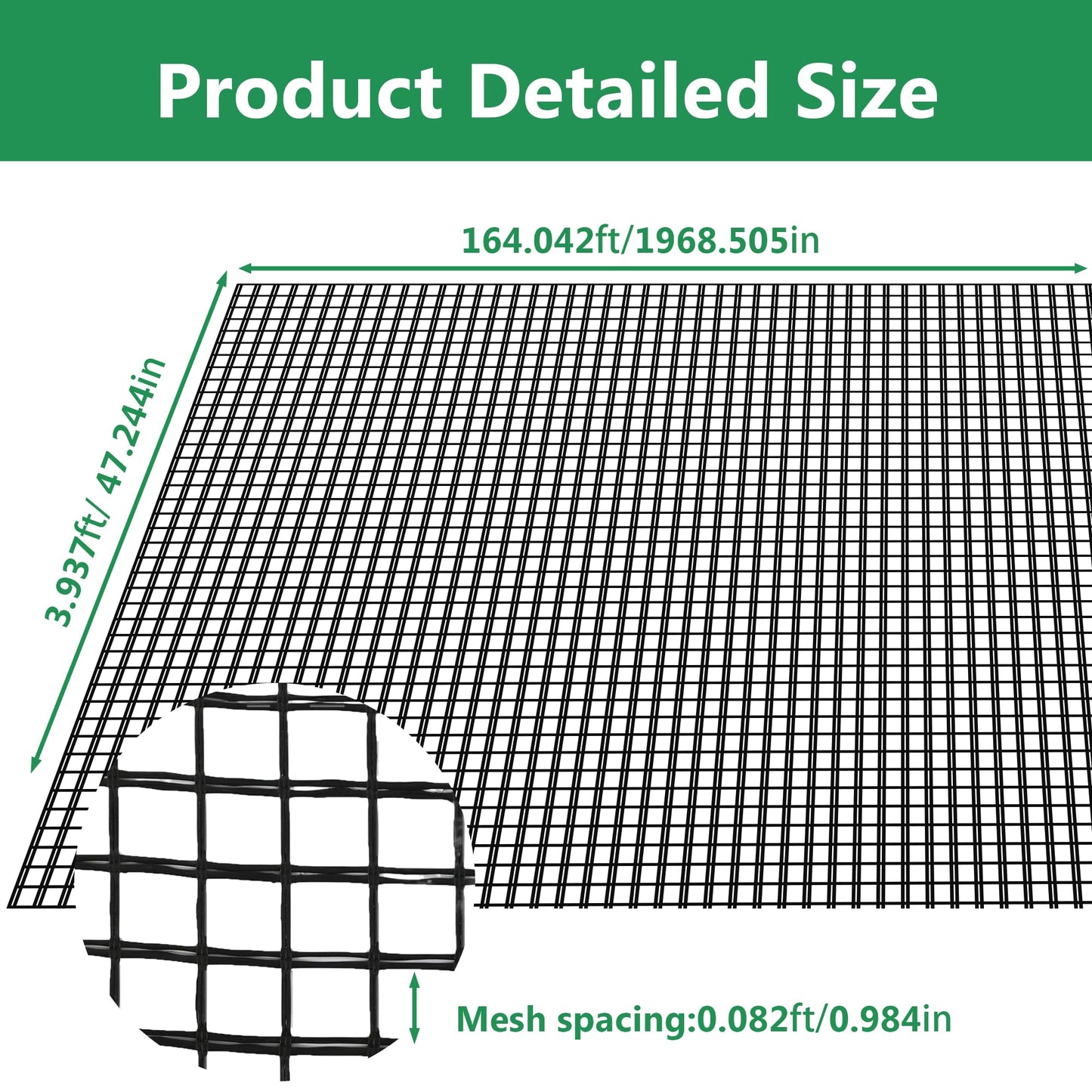 50KN Fiberglass Geogrid for Retaining Wall – 47.2in x 1181in Roll, 1in Mesh, Heavy-Duty Geogrid for Retaining Walls, Durable Fiberglass Composite Material