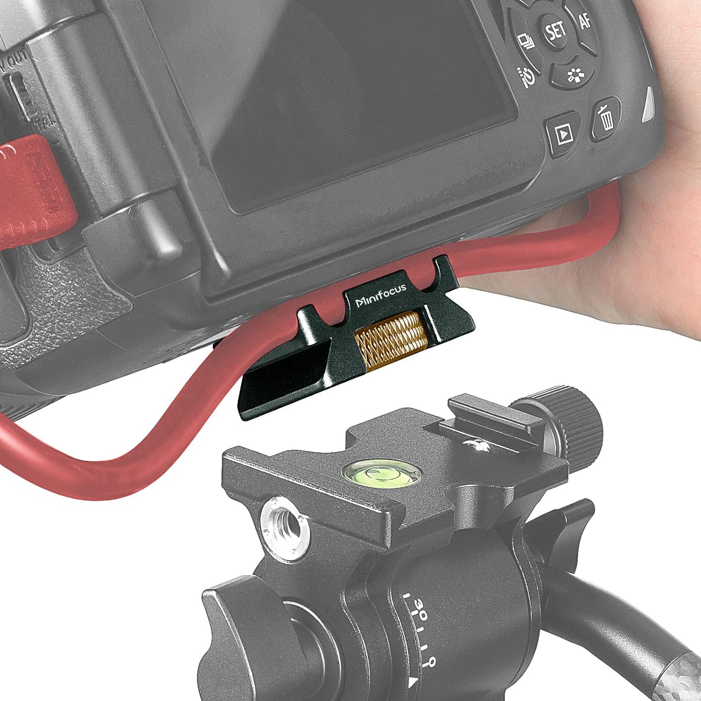 MINIFOCUS 4 Camera Cable Clamp with Arca Swiss System, Aluminum Alloy Tether Cable Block Clip with Grooves, USB Cable