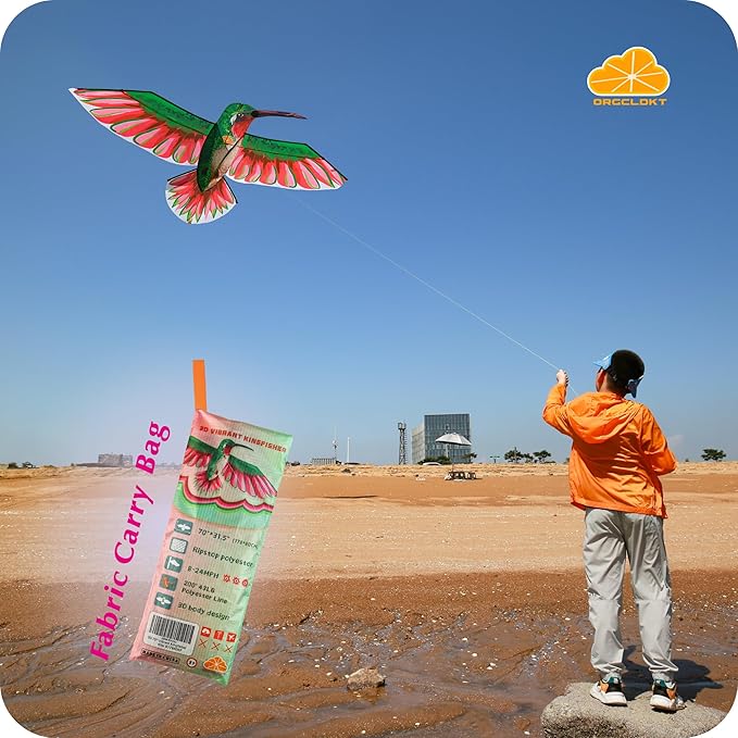 ORGCLDKT- 3D Lifelike Style Bird/Eagle Kite, Super Easy to Fly with, Ideal for Kids, Adults, Girls, Boys. Kites for The Beach, Grassland, Hiking