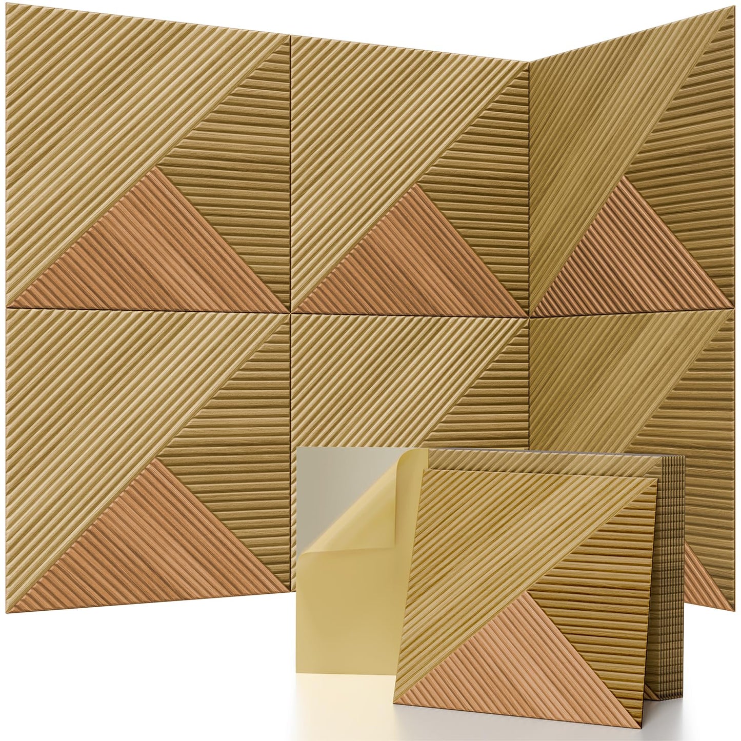 6 Pack Art Acoustic Panels, TEMGCUAM Self-Adhesive Sound Absorbing Wall Panels, 72"×48" Decorative Acoustic Treatment Panels for Home Office, Studio, Ceiling & Media Room