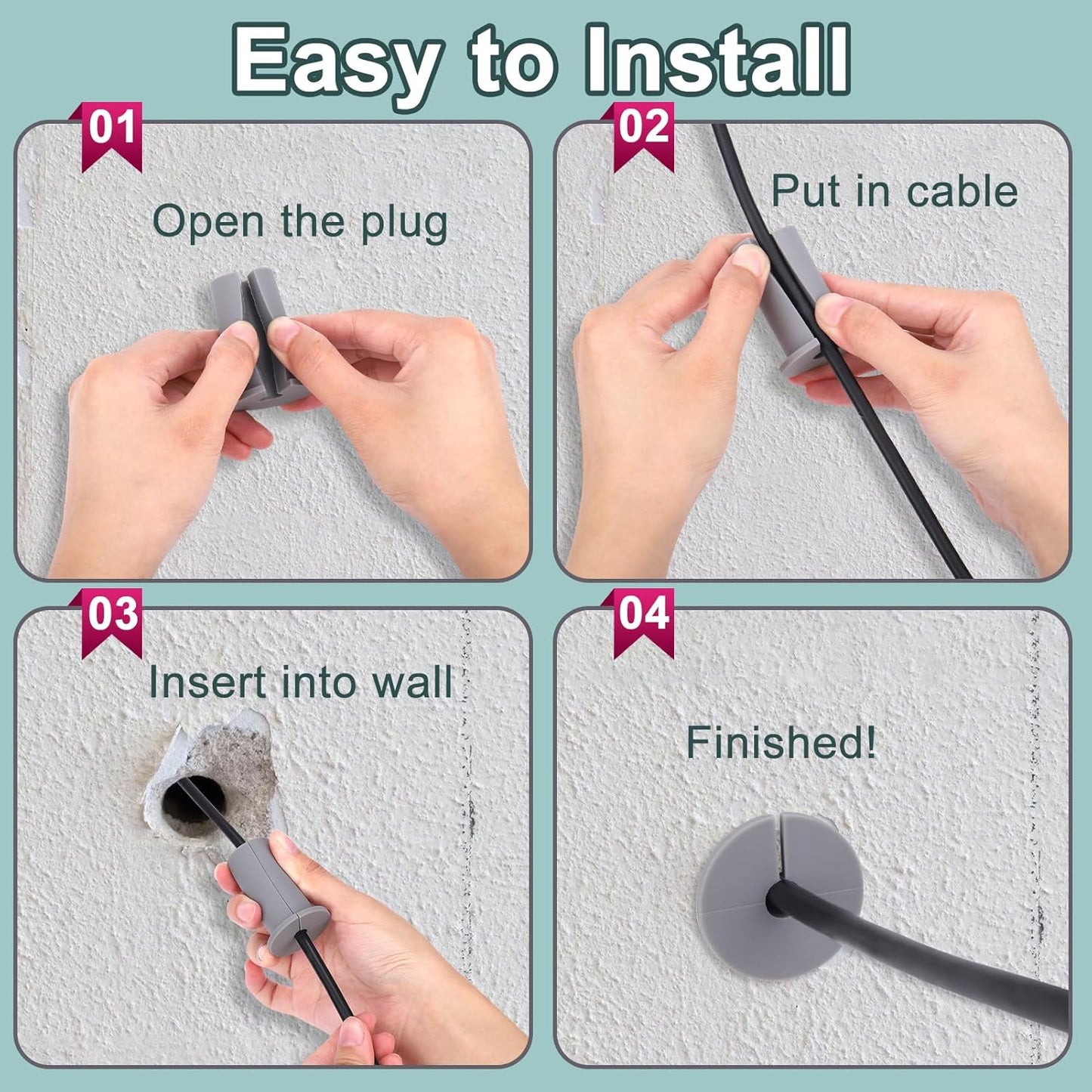 Mity rain 4PCS Grommets 1 inch Wall for Starlink Cable, Accessories Compatible with Starlink Mount for Streaming
