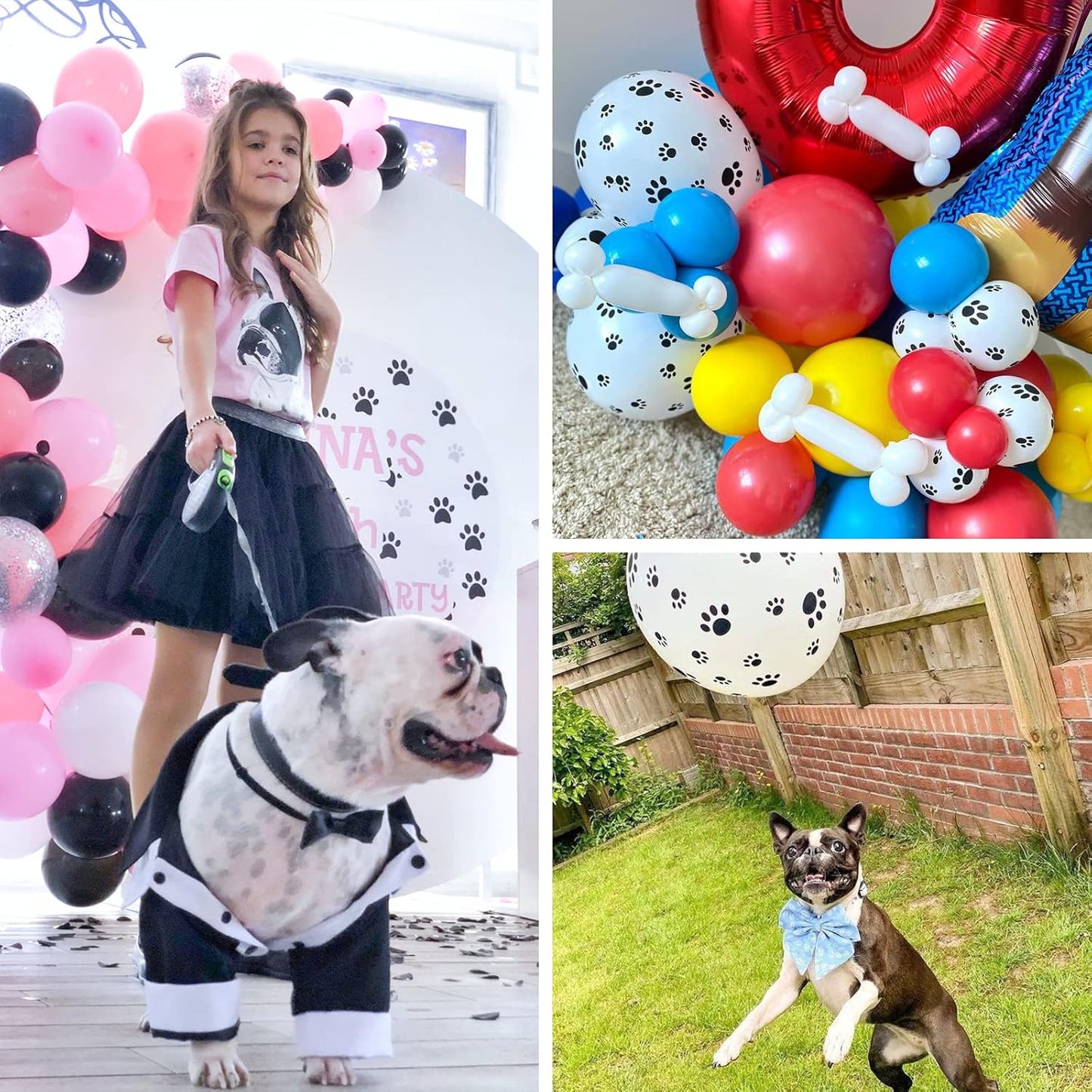 PartyWoo Paw Balloons - 50 Pcs 12 Inch Matte White Latex Balloons for Dog-Themed Birthday Parties