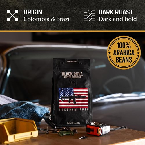 Black Rifle Coffee Company Freedom Fuel - Dark Roast Ground Coffee, 12oz Bag | Premium Arabica Blend
