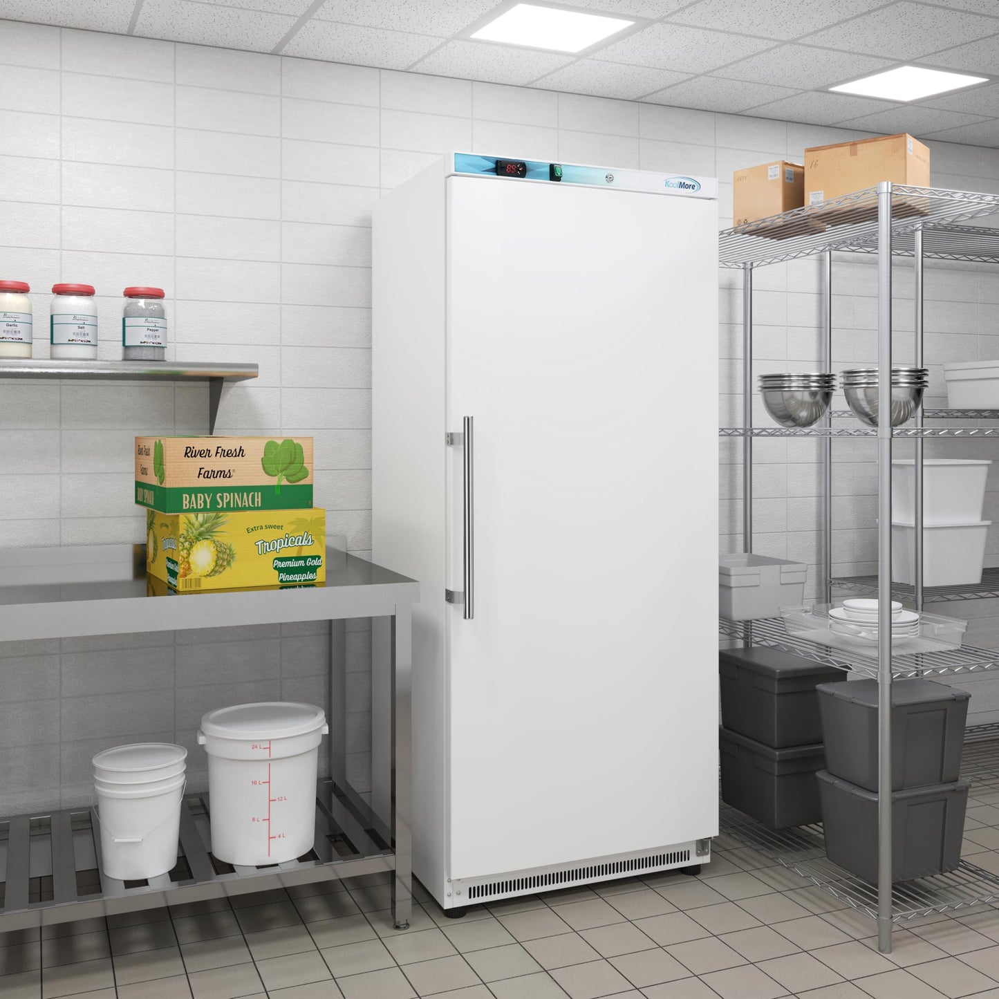KoolMore 21 Cu. ft. Commercial Reach-in Freezer in White Manual Defrost (KM-FMD20WH)
