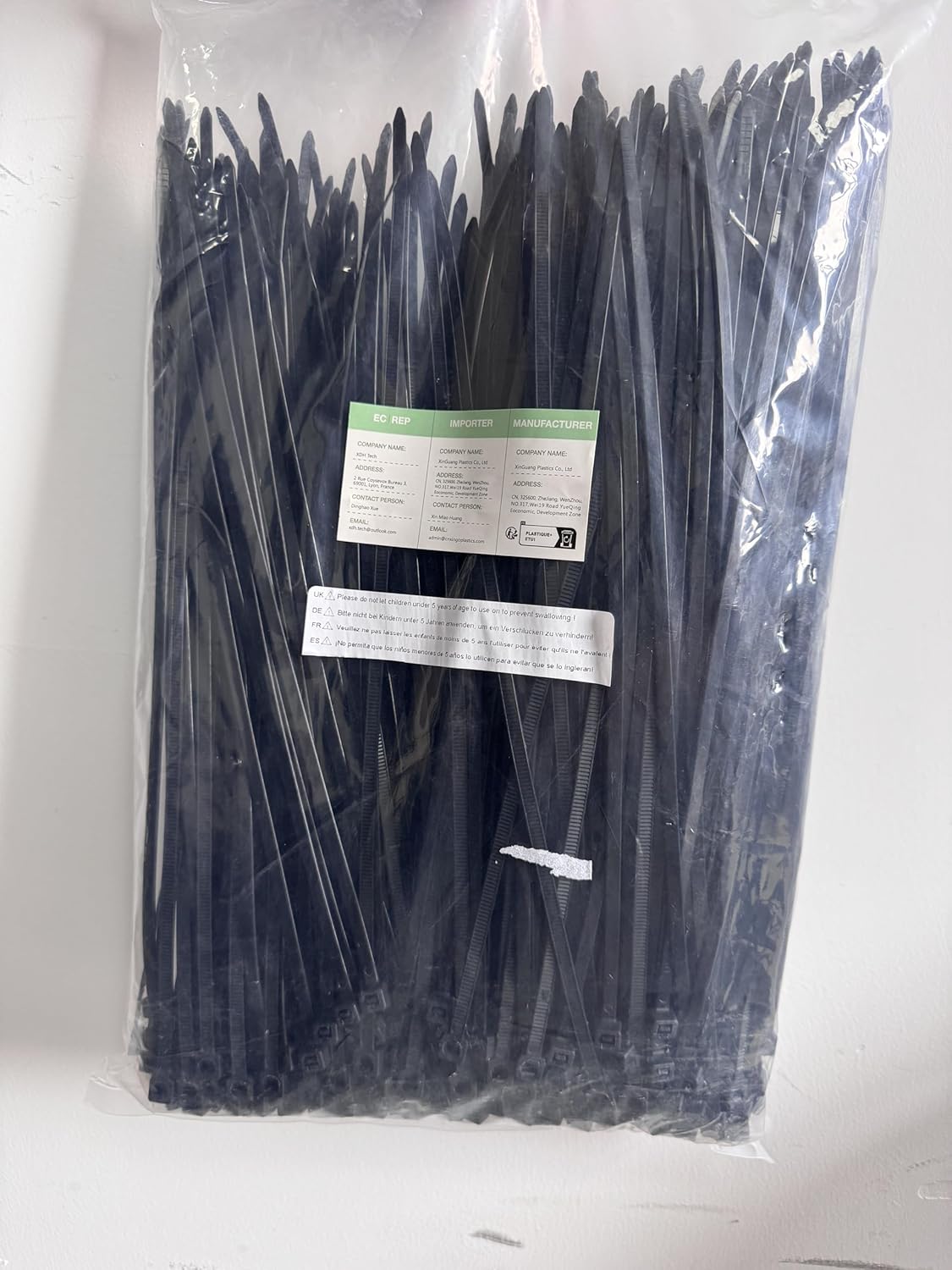 1000 8 Inch, 60 LBS PA66 XINGO PCS Black Zip Ties Tensile Strength, Self-Locking Nylon Plastic Nylon Wire Ties
