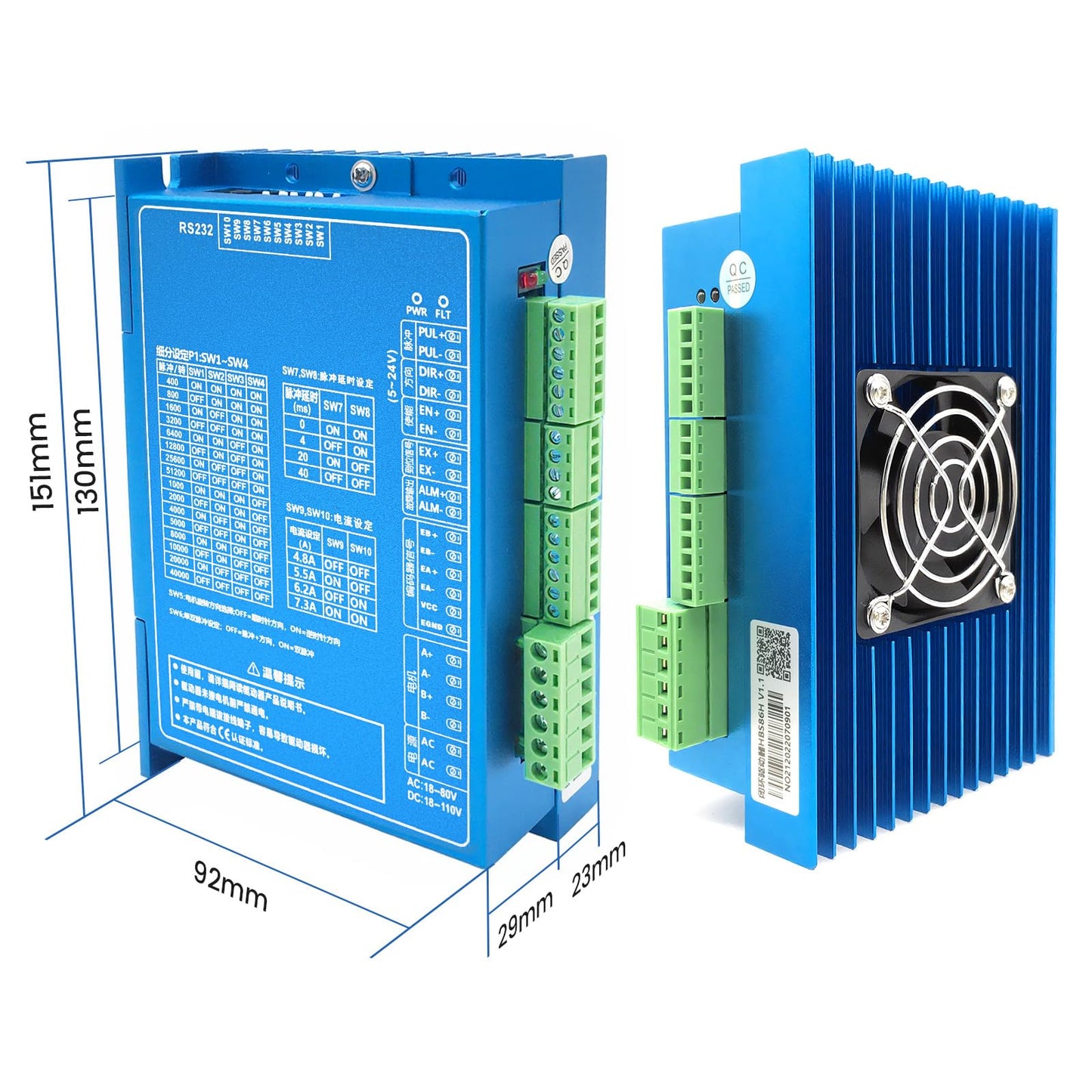 3 Axis CNC Controller Kit Nema34 86mm Closed Loop Stepper Motor Kit 8.5Nm DSP Easy Servo & Steping Driver & 400W 60V DC Power Supply, for 3D Printer Engraving Milling Machine
