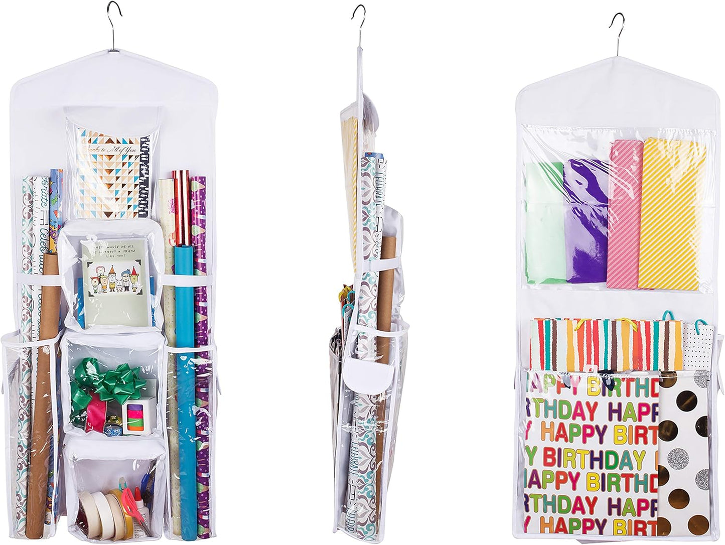 Regine Switzerland Double-Sided Gift Bag & Wrap Organizer - Stylish White Design