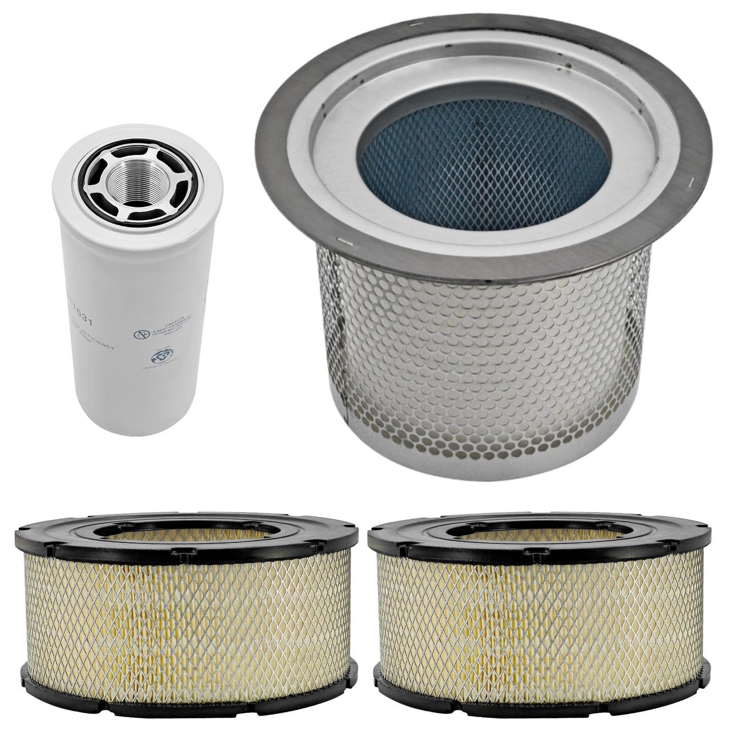 Maintenance Service Filter Kit for Ingersoll Rand EP-75 EP-100 Cougar Rotary Screw Air Compressor 39911631 + 42542928 + 39708466 * 2, 4Pcs; Replaces 36860336 36897346 36897346 93489607 93585123