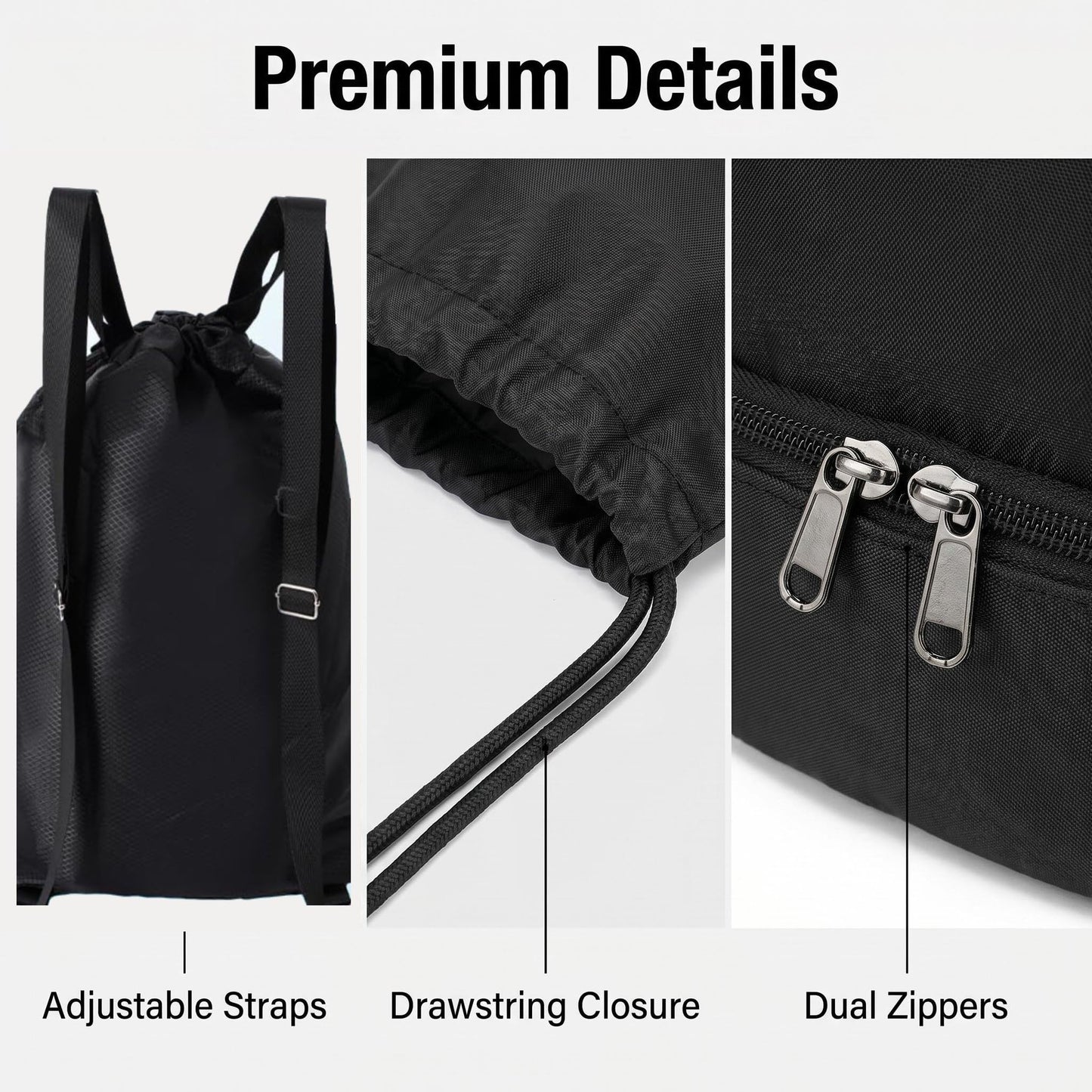 MWODC 2-Pack Drawstring Backpack Bags with Shoe Compartment, Large Capacity Basketball Bag, Water-Resistant, Lightweight, for Soccer, Basketball, Sports, Swimming, Beach, Soccer Bag for Men