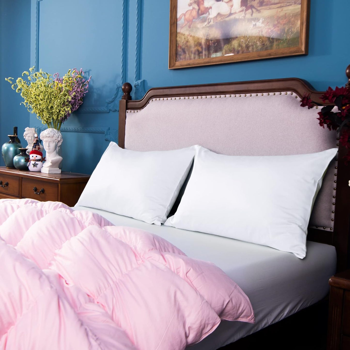 NTBAY Egyptian Cotton Pillowcases - Soft & Breathable 500 Thread Count | Set of 2, 20x30 Inches, White