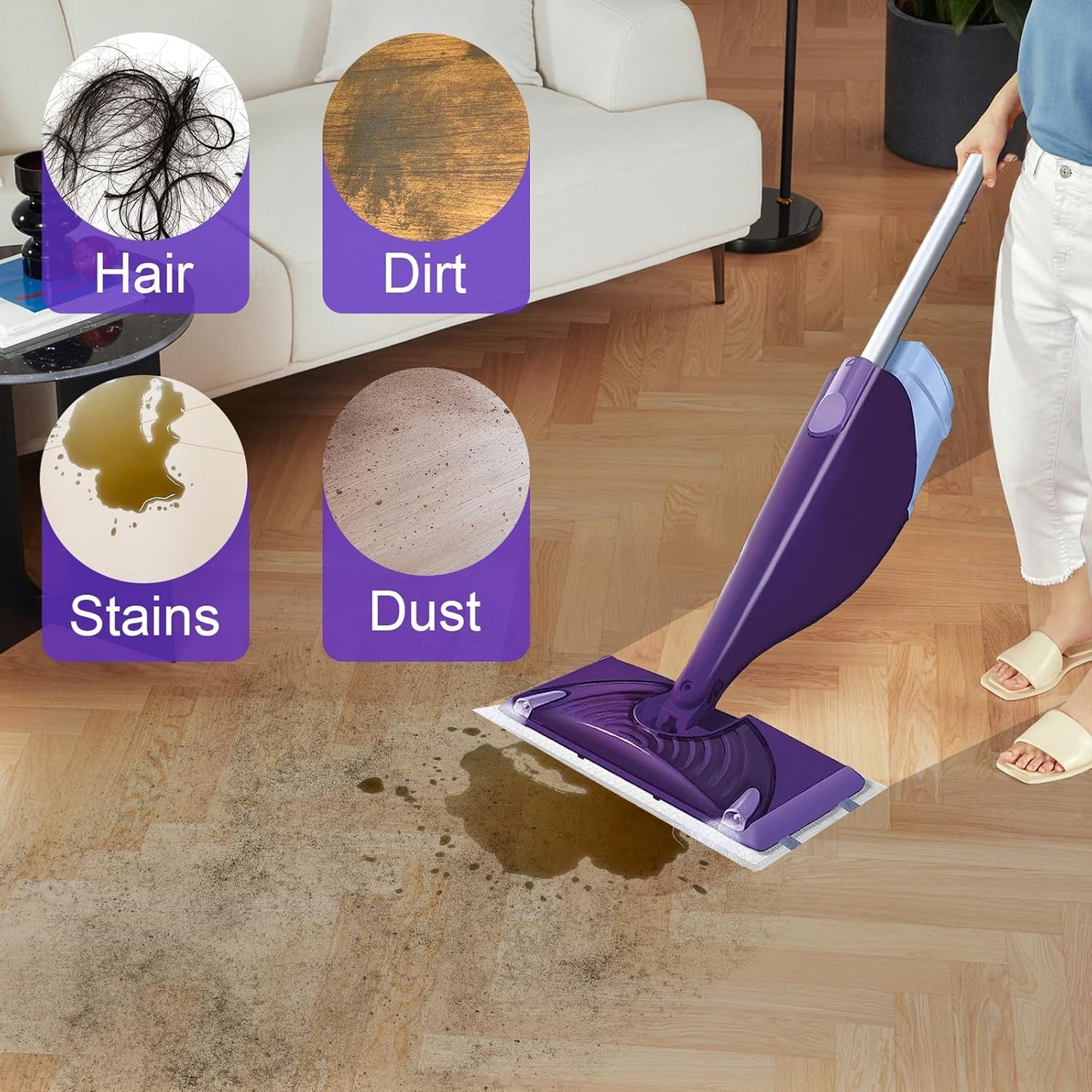 Skiennix Mopping Pad Refill - Disposable Multi-Surface Wet Jet Mop Pads for Hardwood Floors | 120 Count