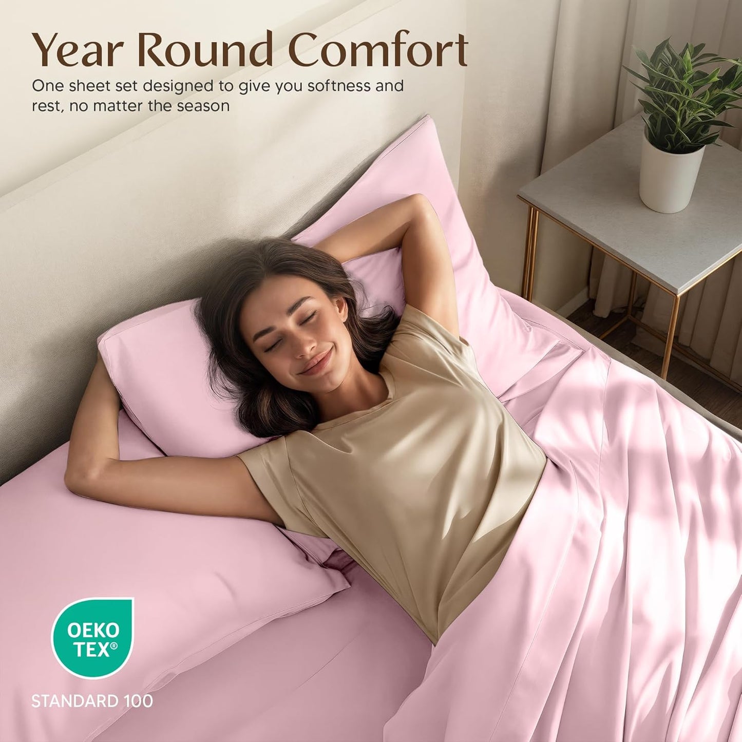 Utopia Bedding California King Sheet Set - Soft, Breathable Microfiber, 4-Piece in Crystal Pink