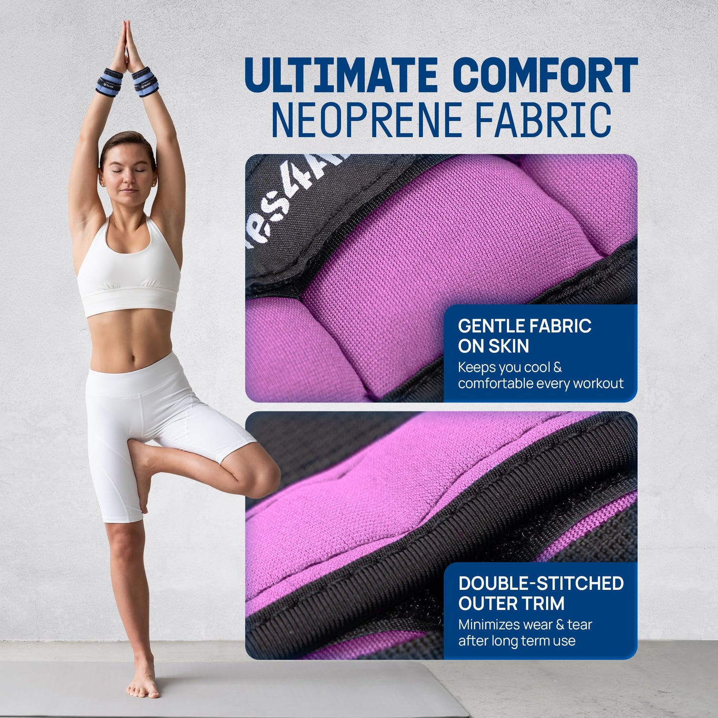 Yes4All Adjustable Wrist & Ankle Weights 3.5/5 LB Pair, Leg Weights for Women & Men, Weighted Arm Bands with Removable Sandbags for Fitness, Pilates, Walking, Strength Training - Versatile Colors