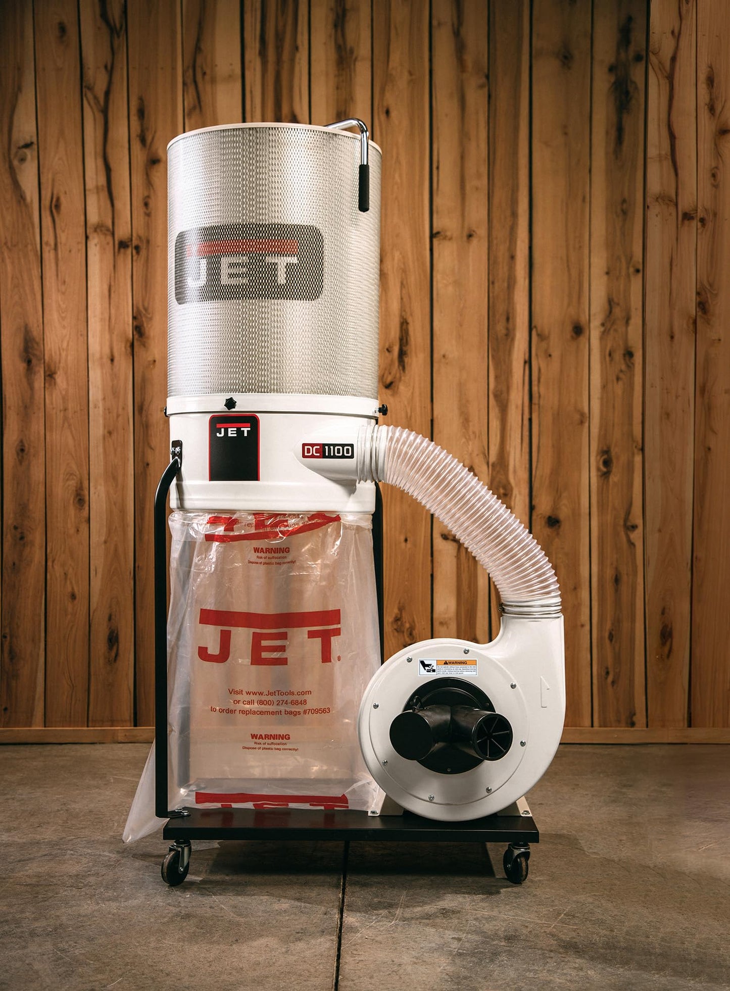 JET Vortex Cone Dust Collector with 2-Micron Canister Filter, 1-1/2 HP, 115/230V 1Ph (DC-1100VX-CK)