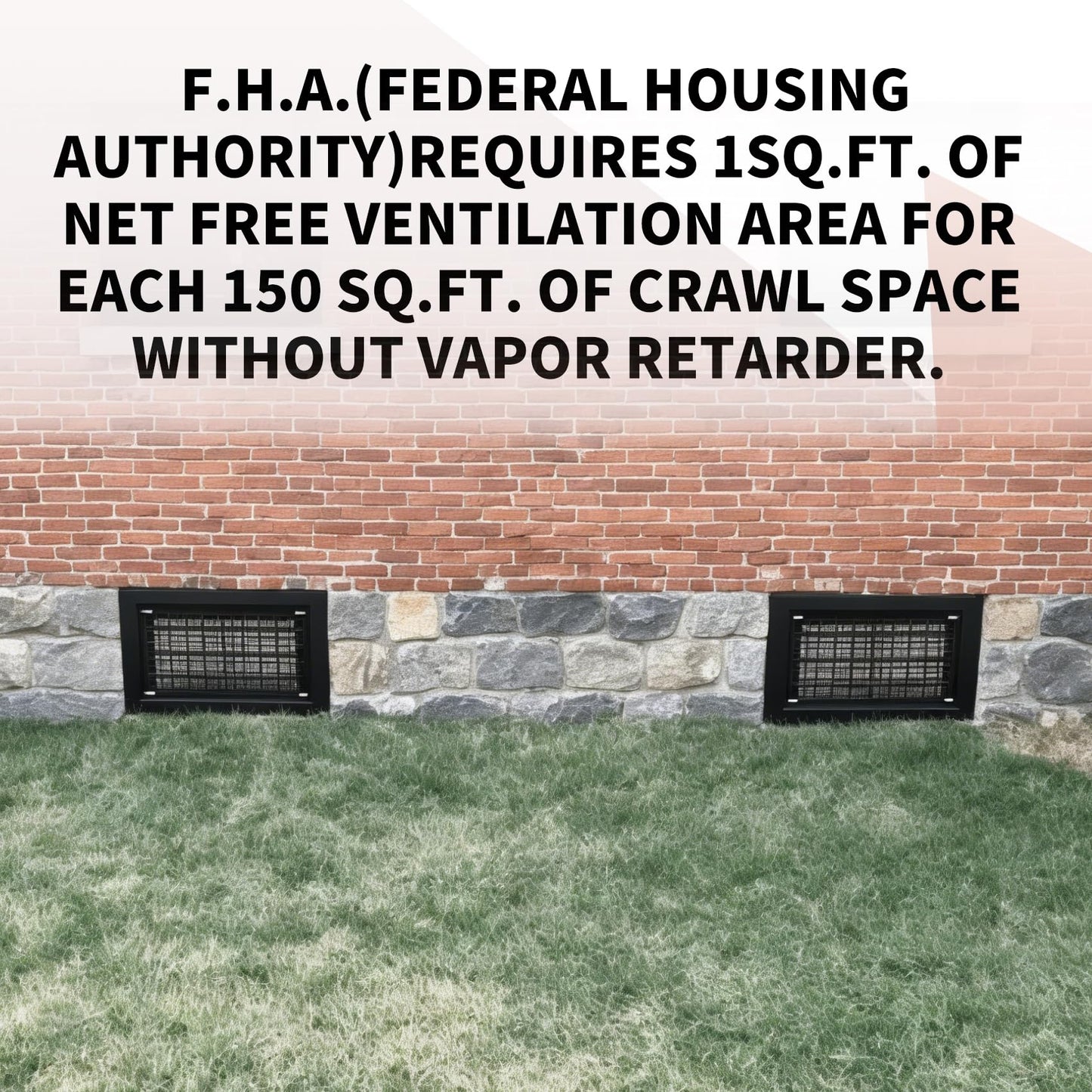 10 Pack 8" x 16" Automatic Foundation Vent for Ventilating Crawl Space Replacement Auto Air Vent, Black