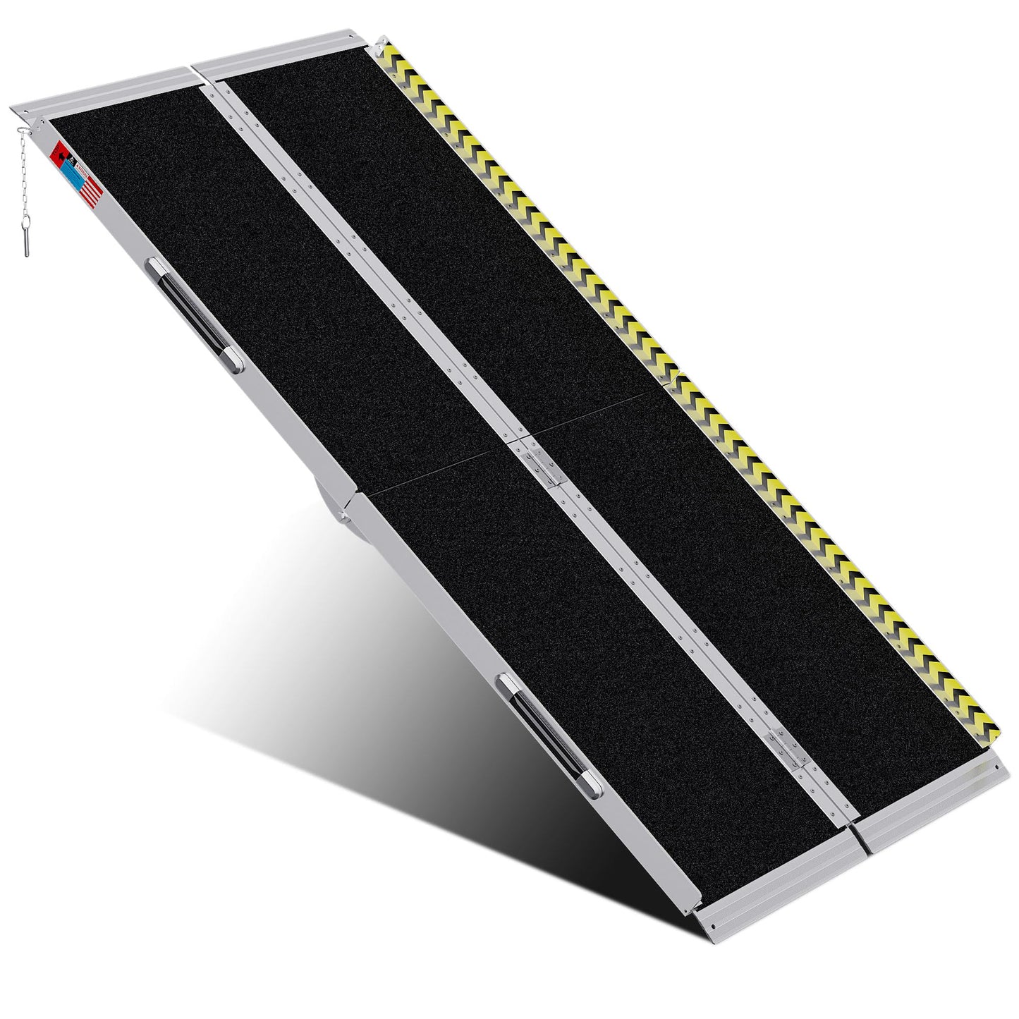 WHALEMOTOR Portable Wheelchair Ramp 6FT, Anti-Slip Aluminum Folding Portable Ramp, Wheelchair Ramps for Home, Weight Capacity Up to 800 LBS, with Transition Plates Above and Below, Loading Dock Plates