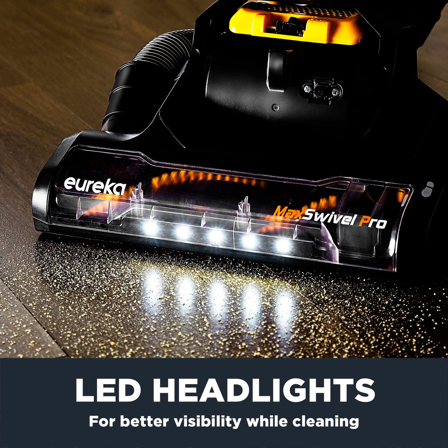 Eureka Powerful Upright Vacuum Cleaner for Home Pet Hair, Lightweight Household Upright Vacuum for Carpet and Hard Floor, MaxSwivel Pro NEU350 with Pet Tool, Yellow