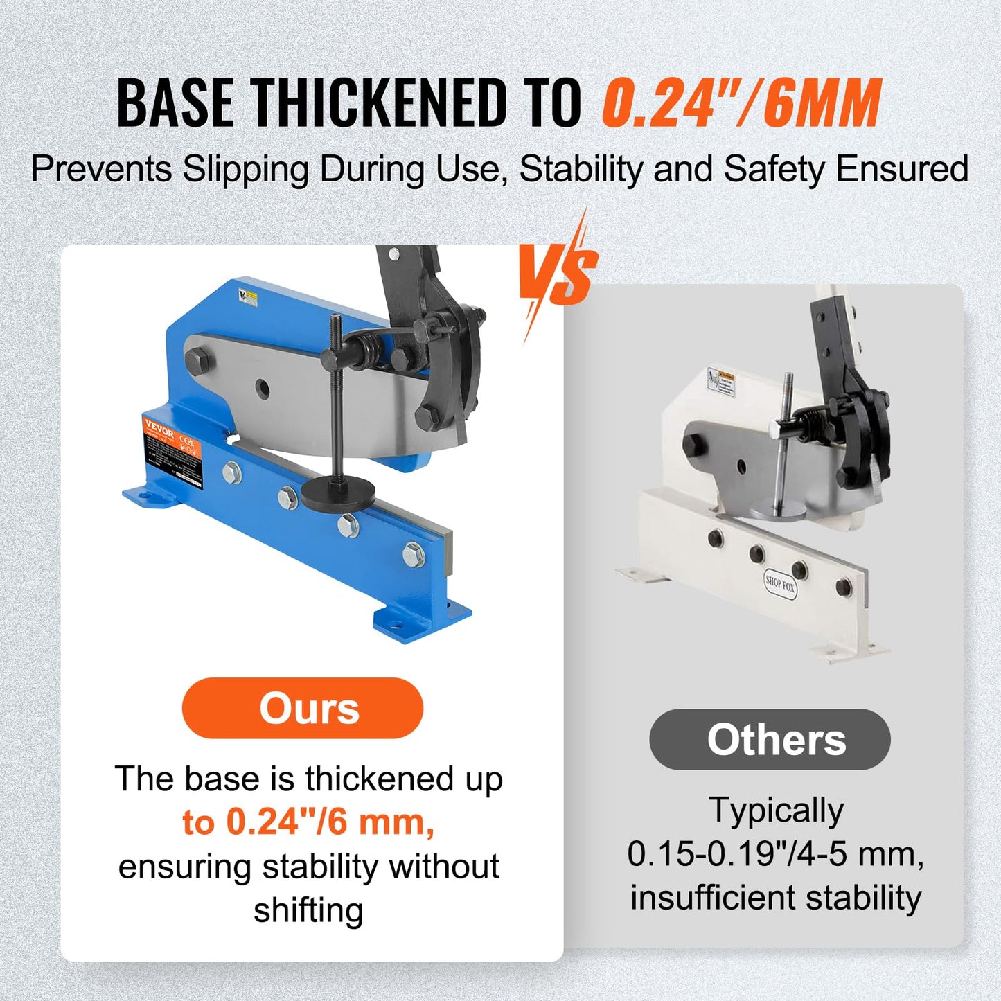 VEVOR Hand Plate Shear 12",Manual Metal Cutter Cutting Thickness1/4 Inch Max,Metal Steel Frame Snip Machine Benchtop 1/2 Inch Rod,for Shear Carbon Steel Plates and Bars