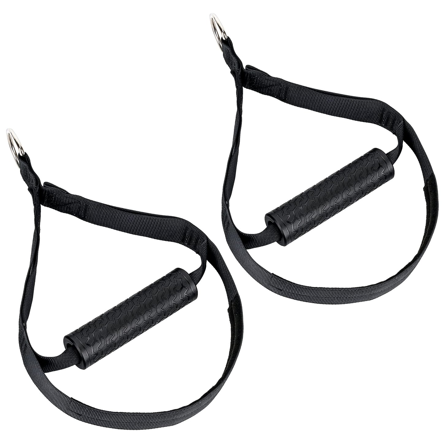Bodytorc Cable Attachment Handles for Suspension Trainer or Resistance Bands, Home Gym Accessory with Rubber Grip and Foot Loops
