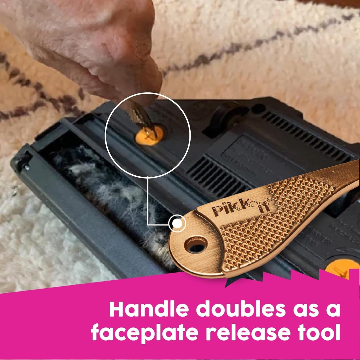 Pikk-it Vacuum Hair Brush Cleaner Tool - Effortlessly Removes Pet & Human Hair | Single & Twin Pack Available