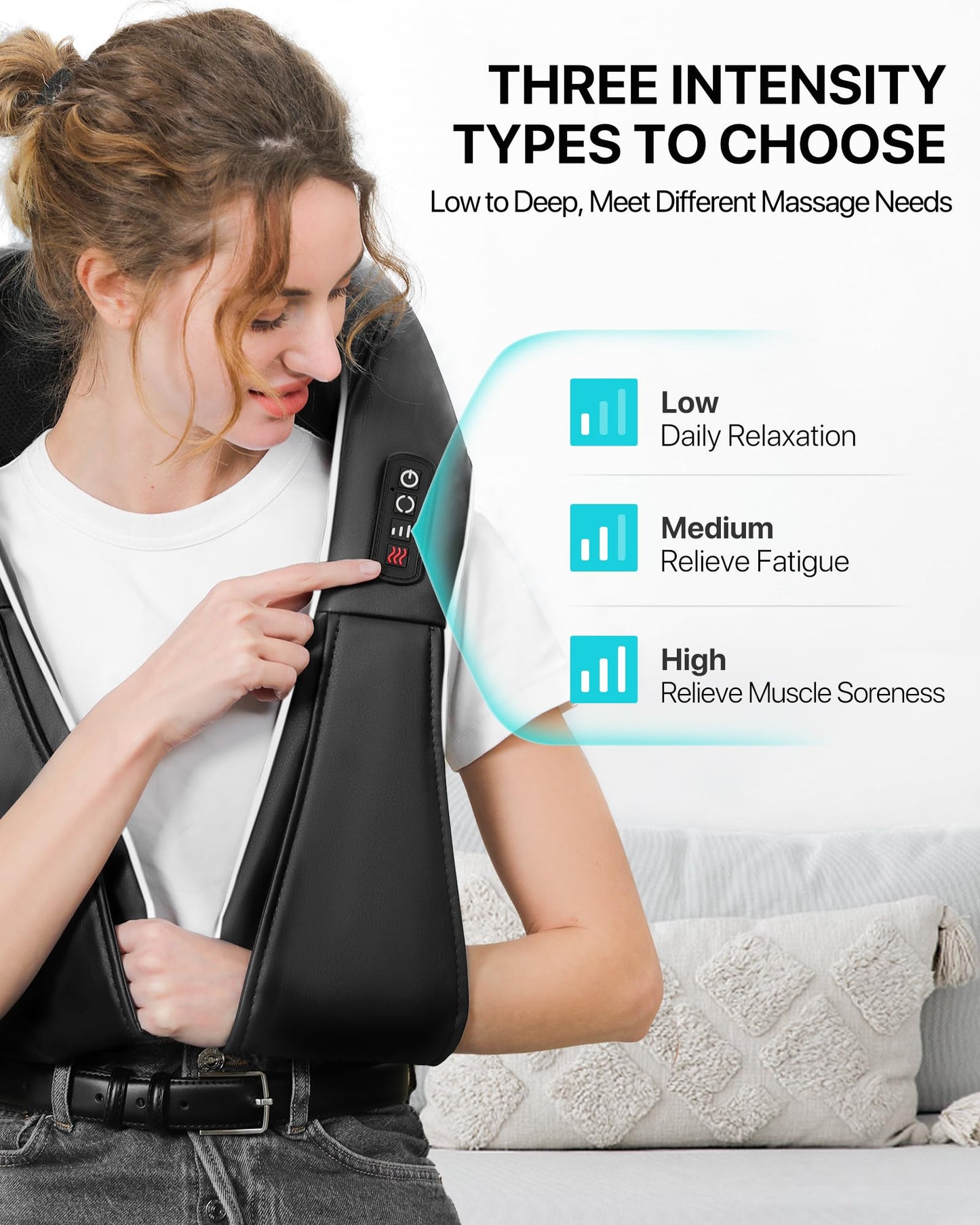 ALLJOY Neck Massager for Pain Relief Deep Tissue with Heat, HSA 3D Kneading Shiatsu Neck and Back Massager for Shoulder Full Body Home Office Car Use, Gift for Dad Men Mom Women FSA