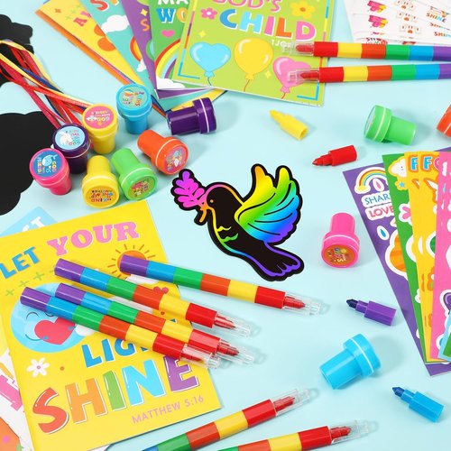 BenLouis Bible Coloring Set - Christian Inspirational Verses for Kids | 24-Pack Party Favors