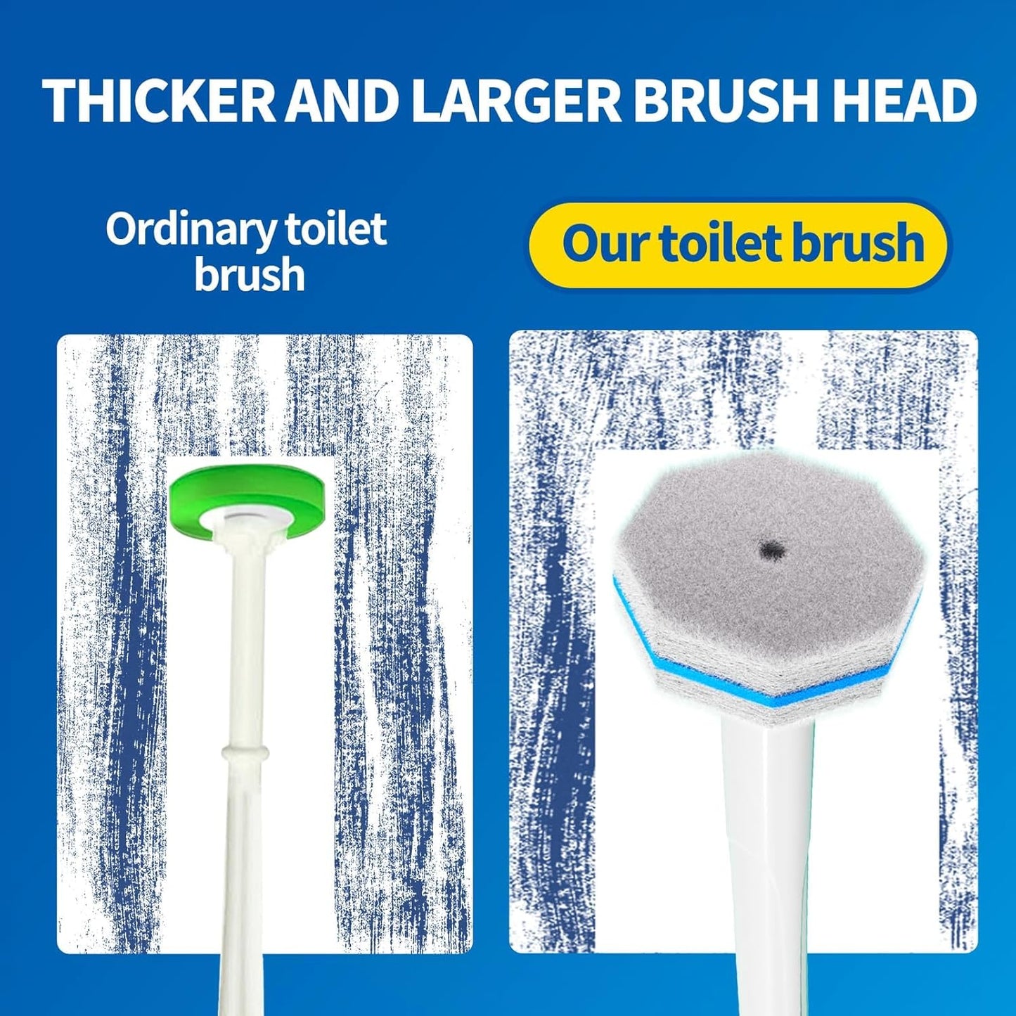 Skiennix Disposable Toilet Brush System - 50 Refill Pads & Wall-Mounted Holder | Bathroom Cleaning Kit